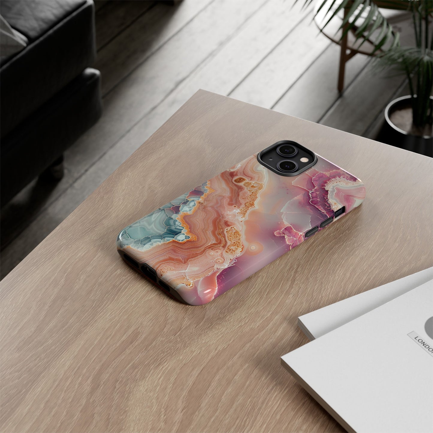 Pink Agate Tough Phone Case