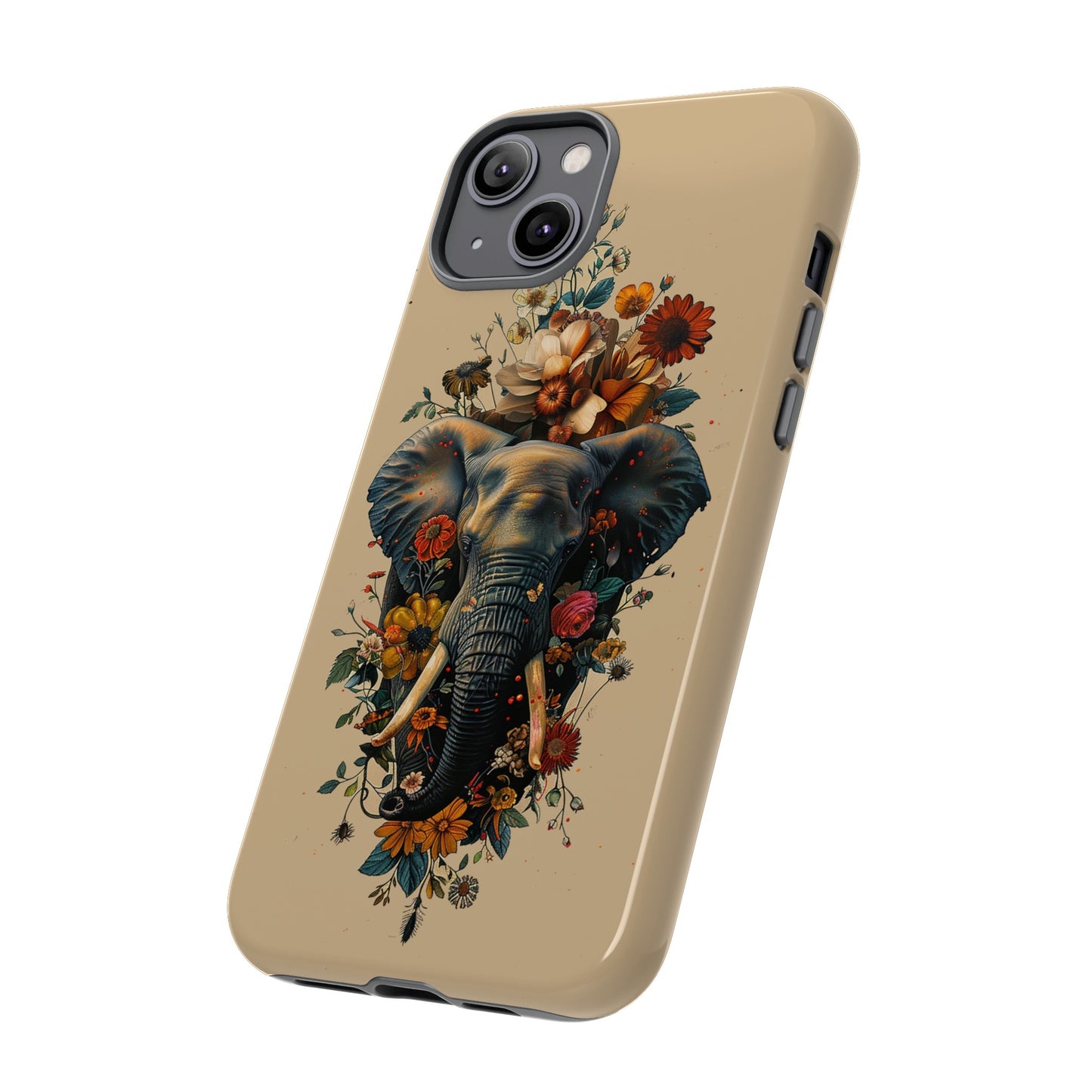 Elephant Flowers Tough Phone Case