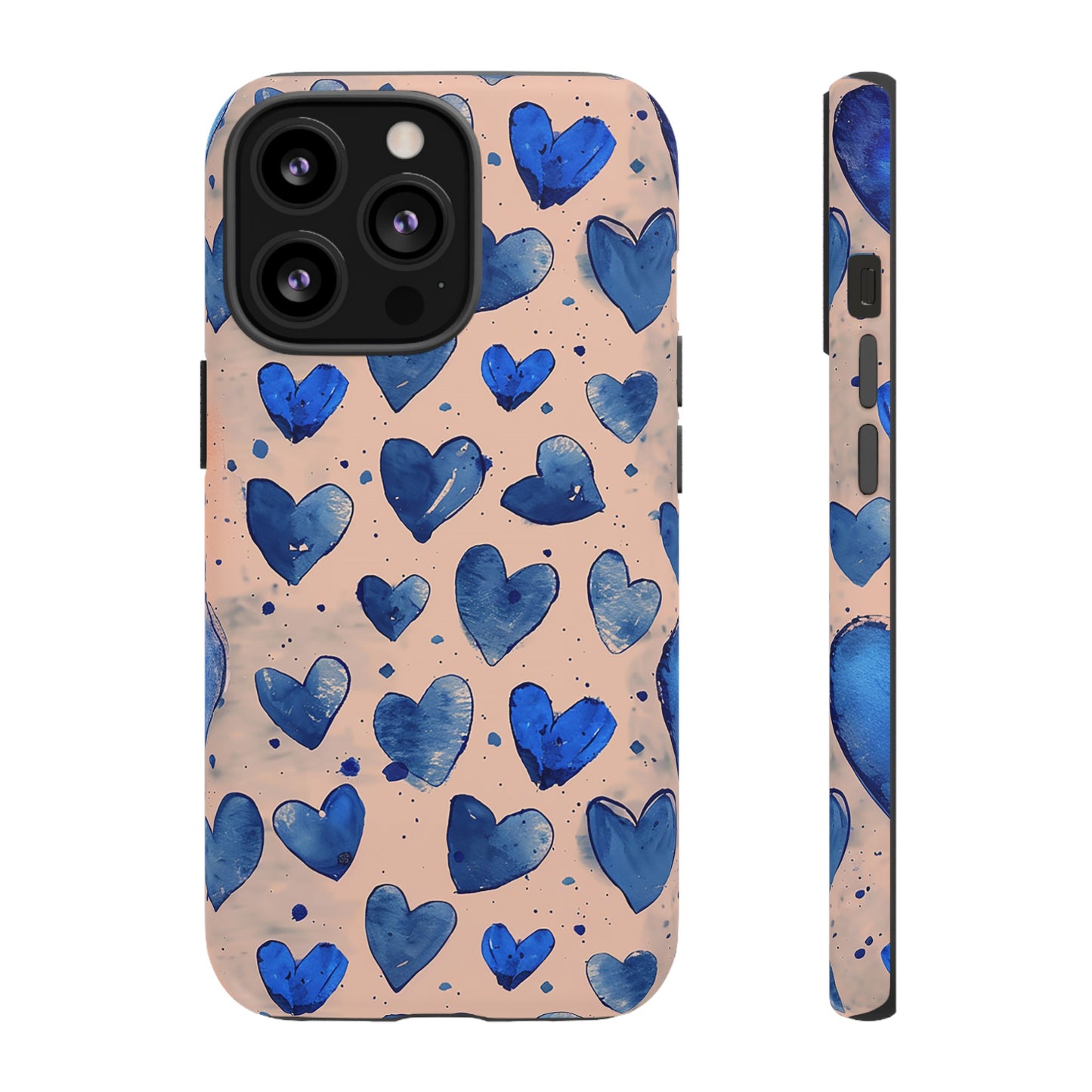 Pink and Blue Hearts Tough Phone Case