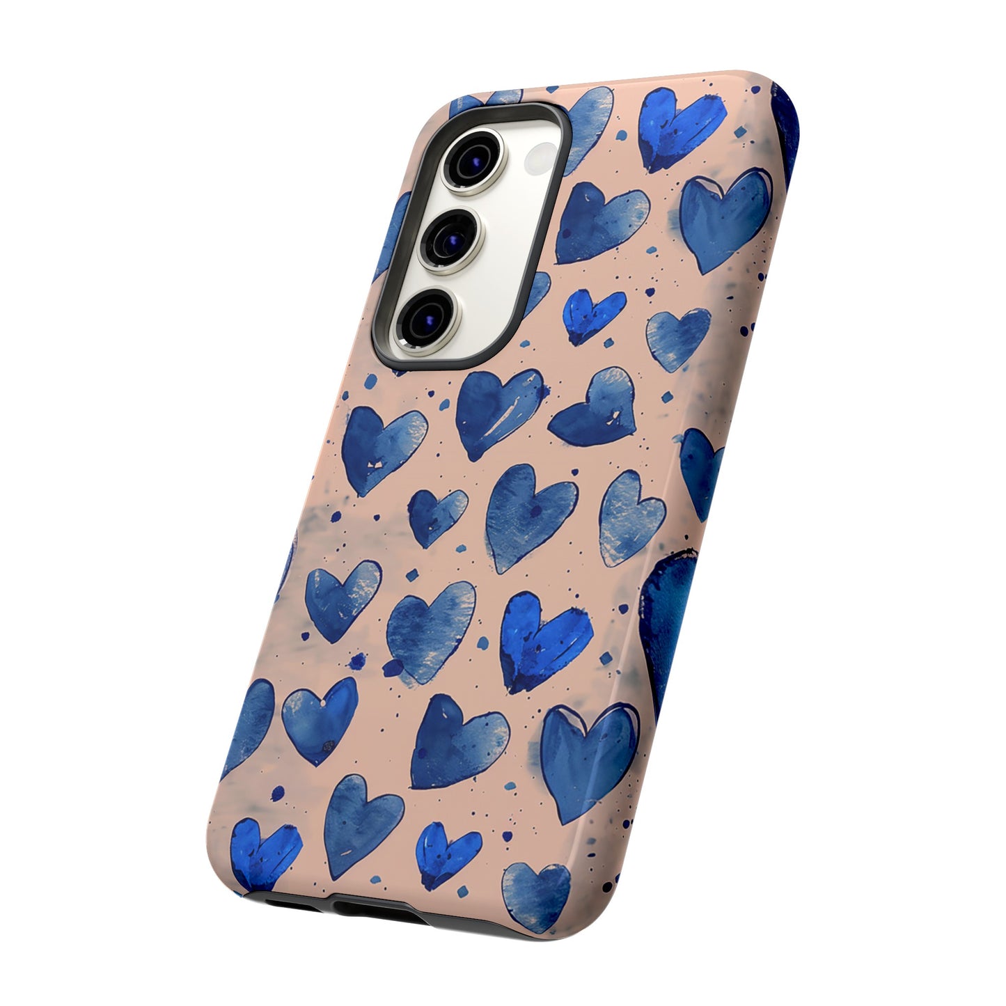 Pink and Blue Hearts Tough Phone Case