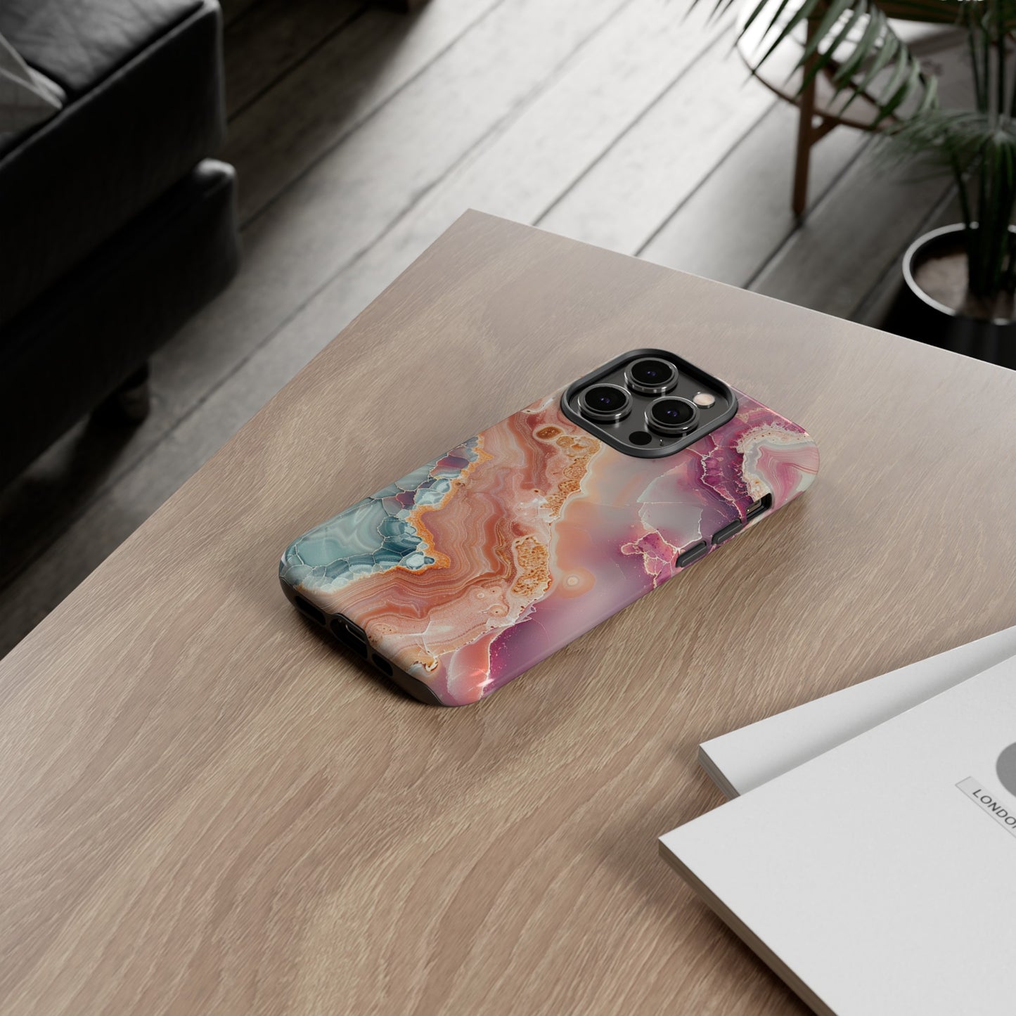 Pink Agate Tough Phone Case