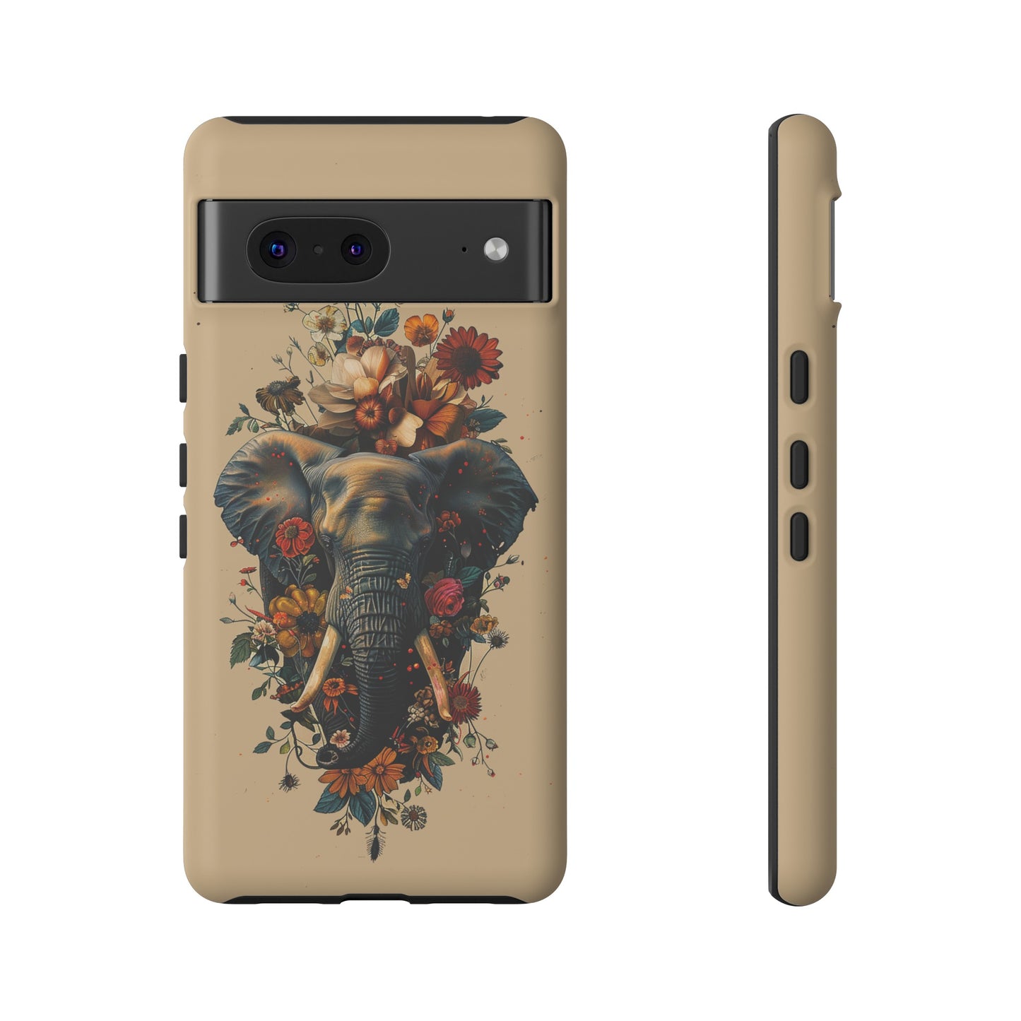 Elephant Flowers Tough Phone Case