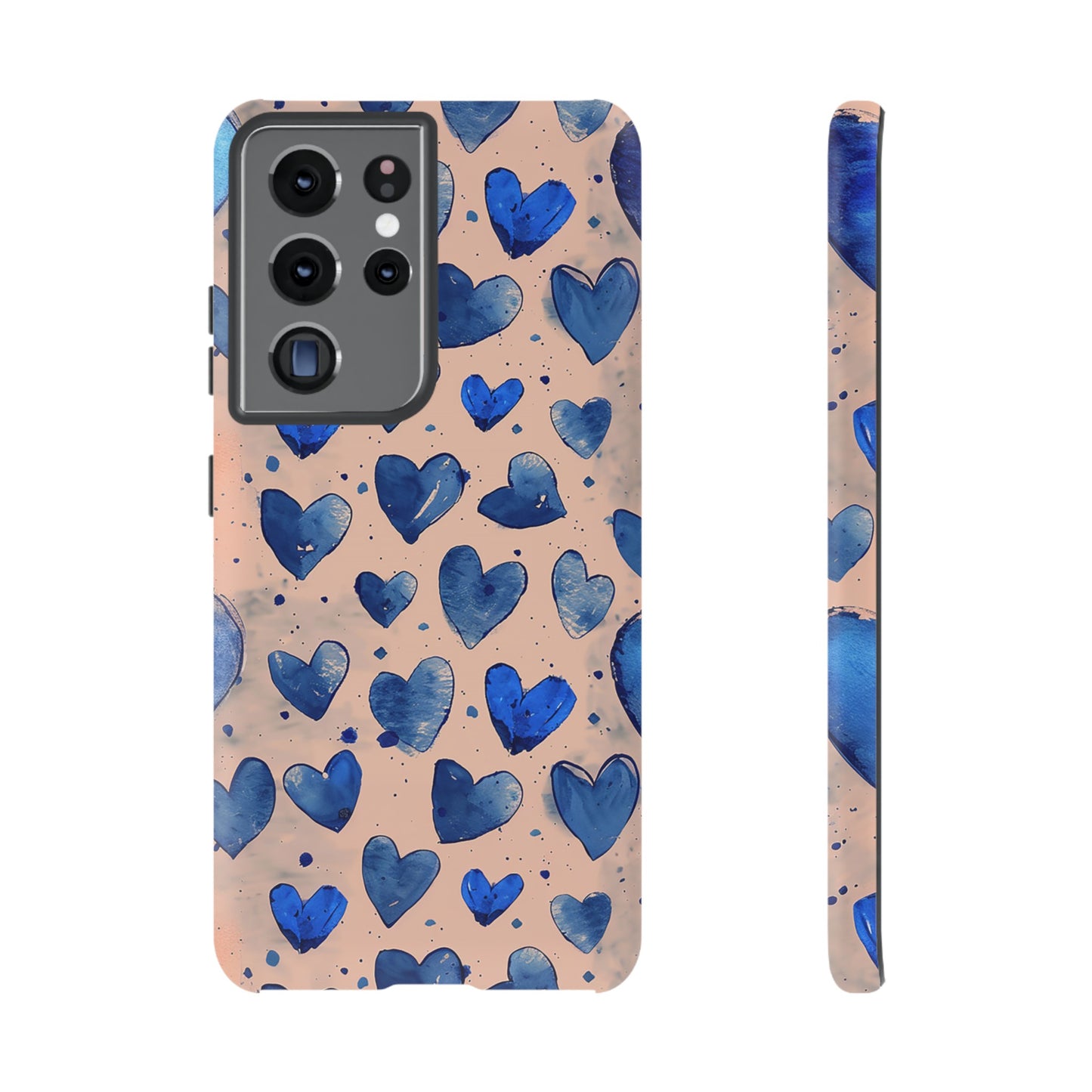 Pink and Blue Hearts Tough Phone Case