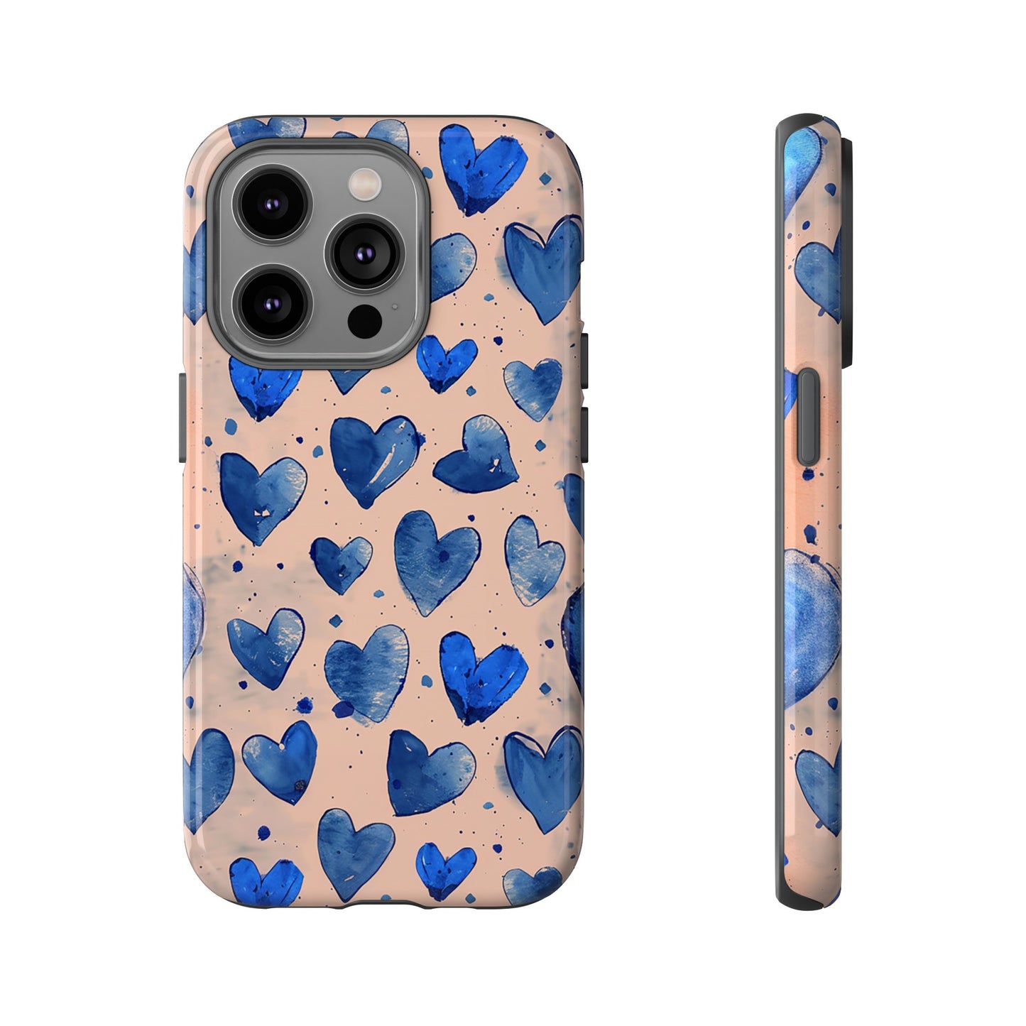 Pink and Blue Hearts Tough Phone Case