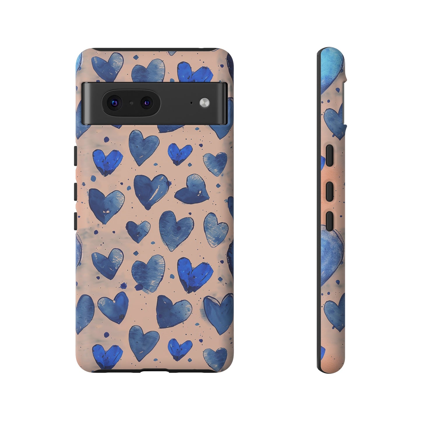 Pink and Blue Hearts Tough Phone Case