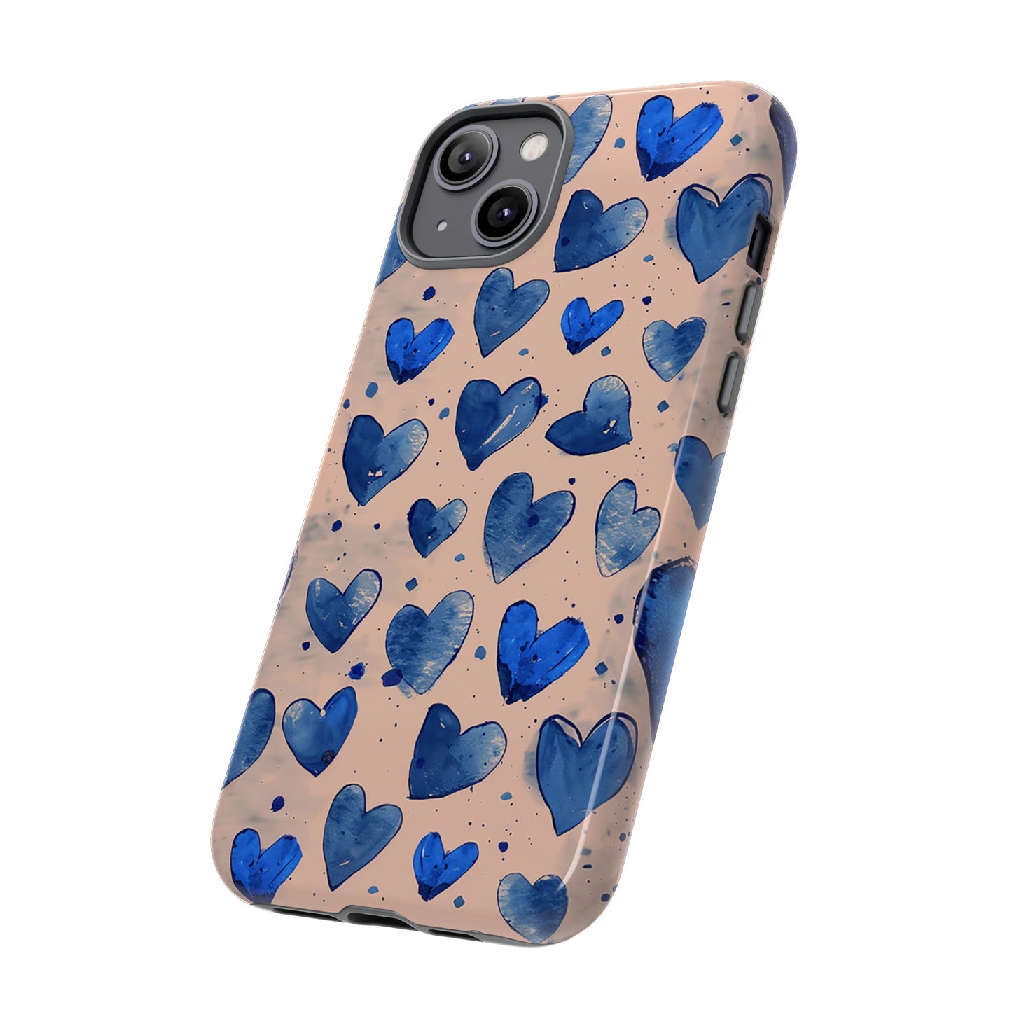 Pink and Blue Hearts Tough Phone Case