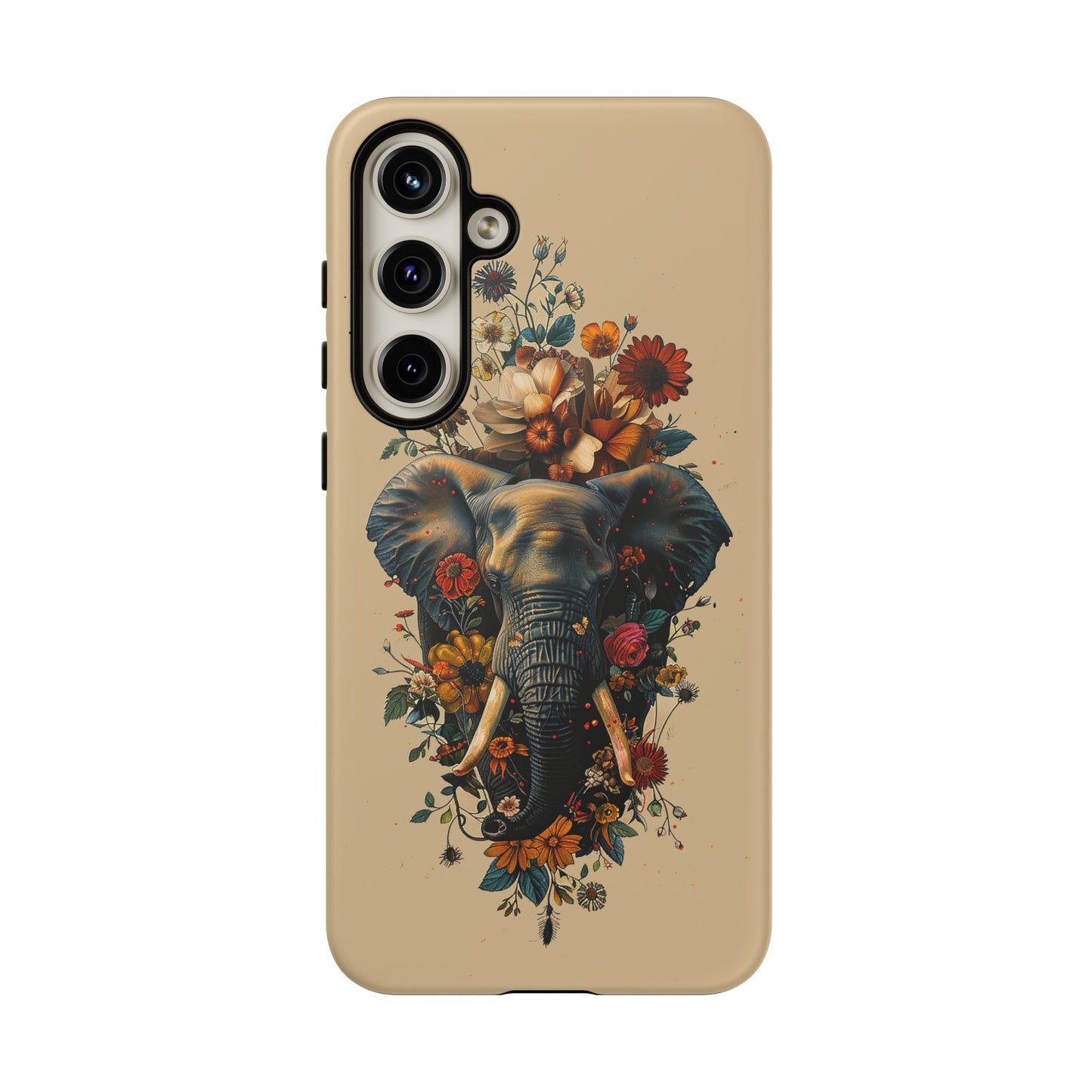 Elephant Flowers Tough Phone Case