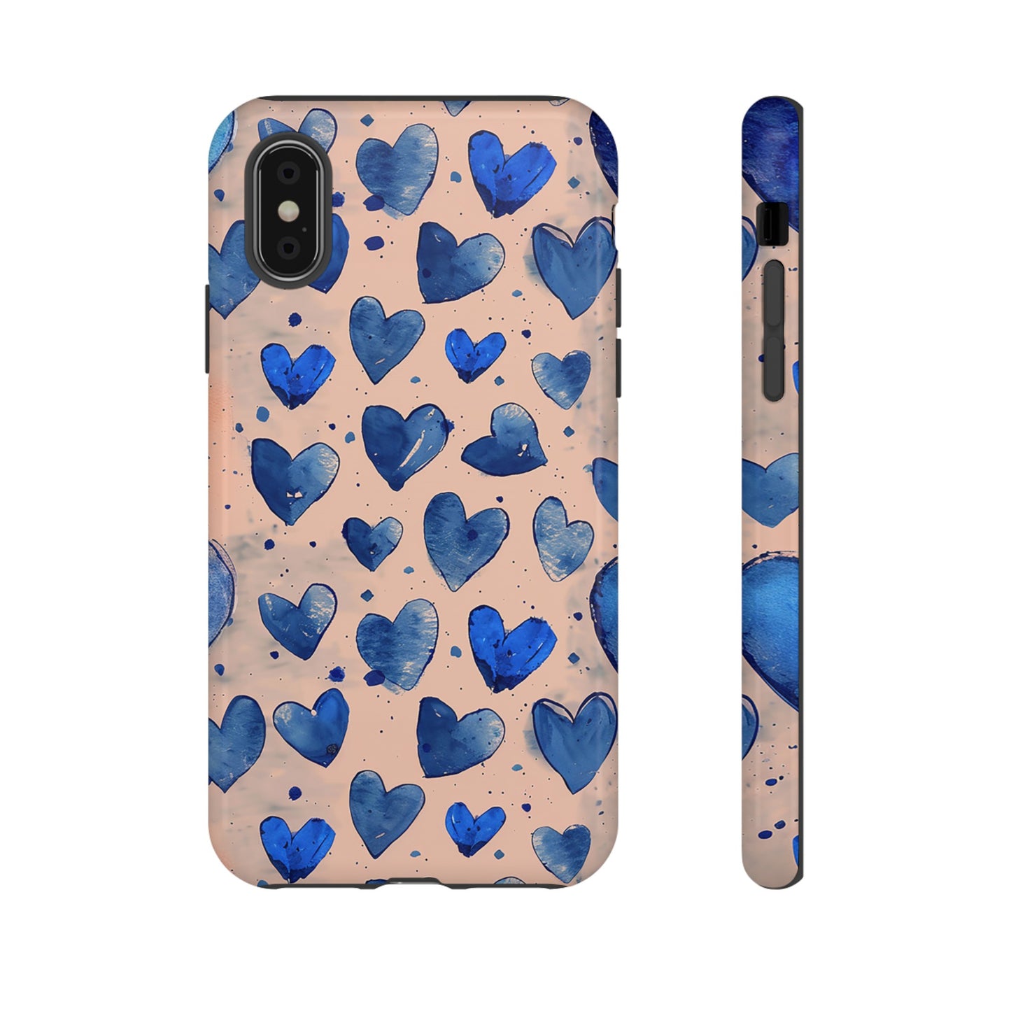 Pink and Blue Hearts Tough Phone Case