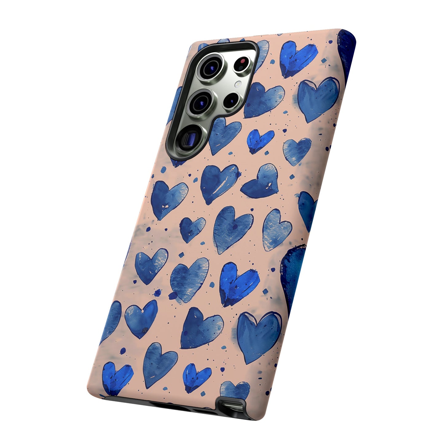 Pink and Blue Hearts Tough Phone Case