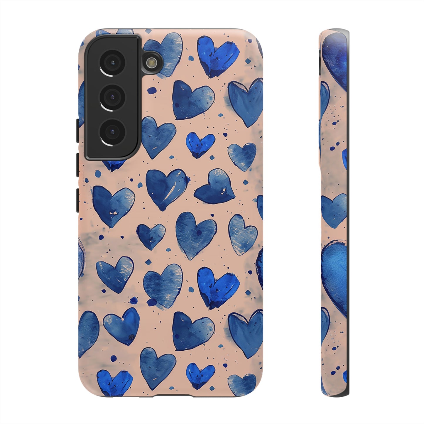 Pink and Blue Hearts Tough Phone Case