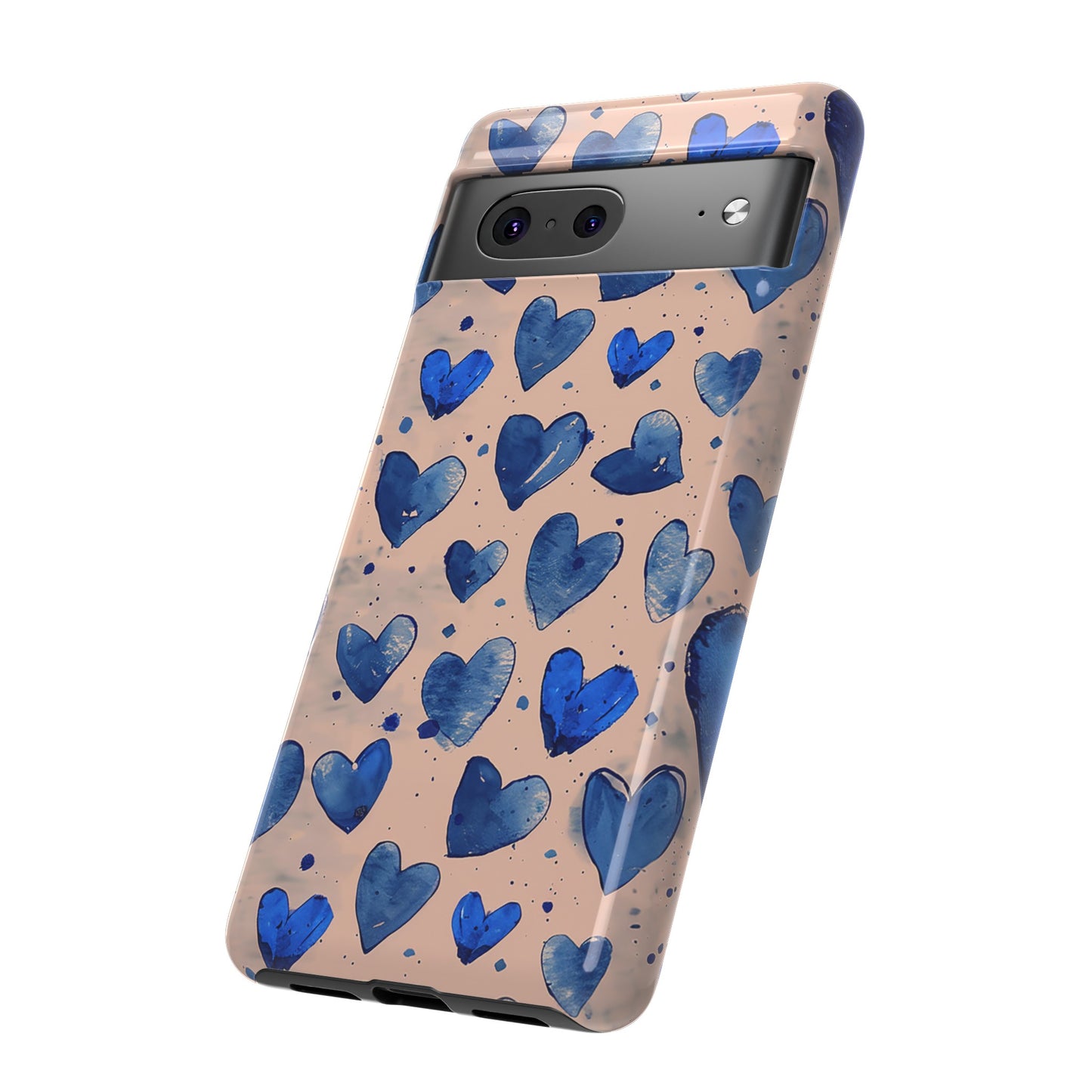 Pink and Blue Hearts Tough Phone Case