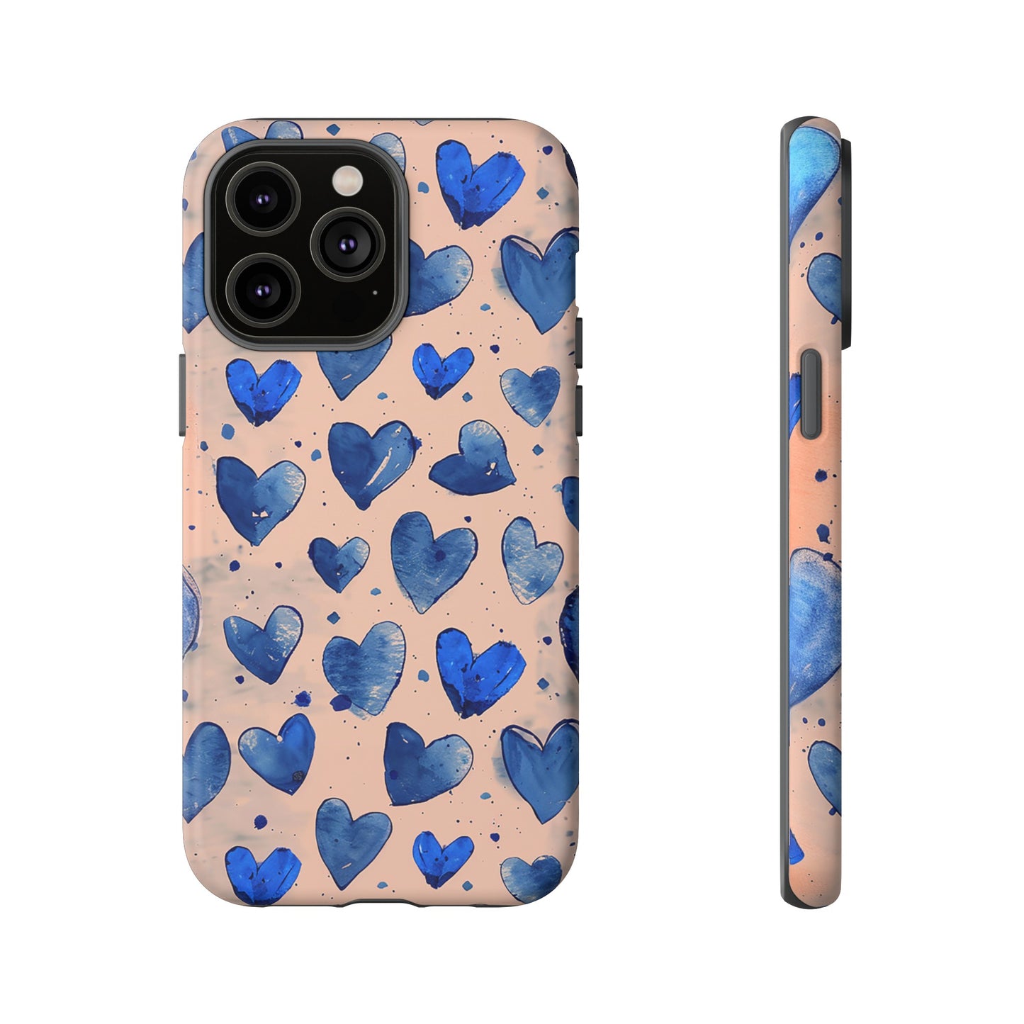 Pink and Blue Hearts Tough Phone Case