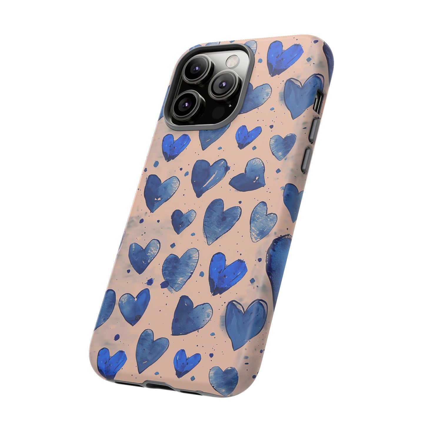 Pink and Blue Hearts Tough Phone Case