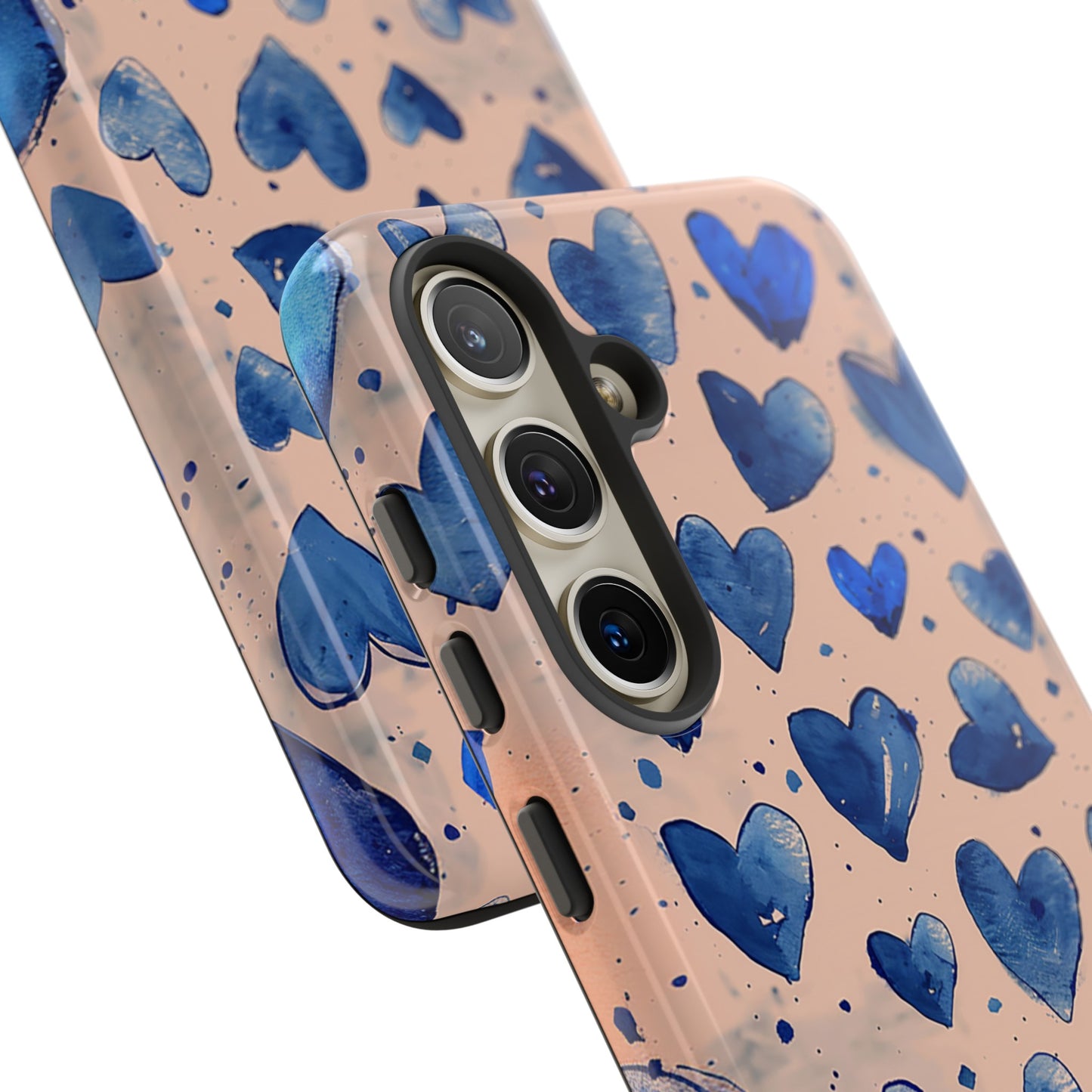 Pink and Blue Hearts Tough Phone Case