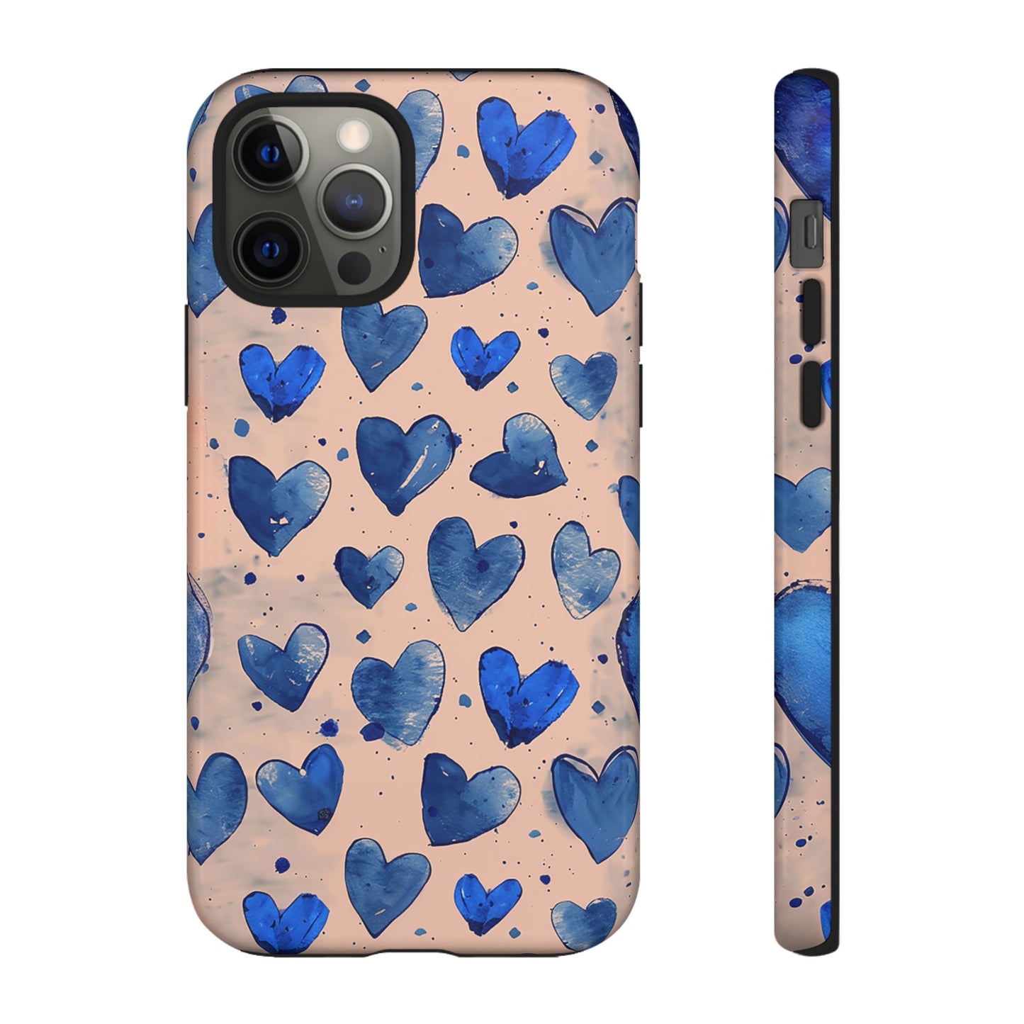 Pink and Blue Hearts Tough Phone Case