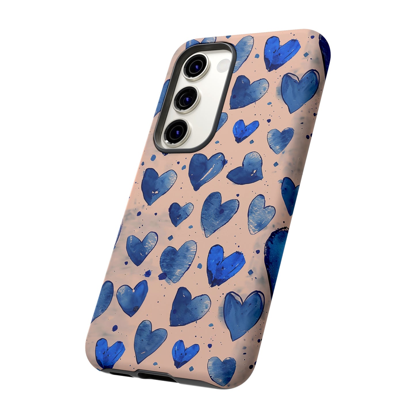 Pink and Blue Hearts Tough Phone Case