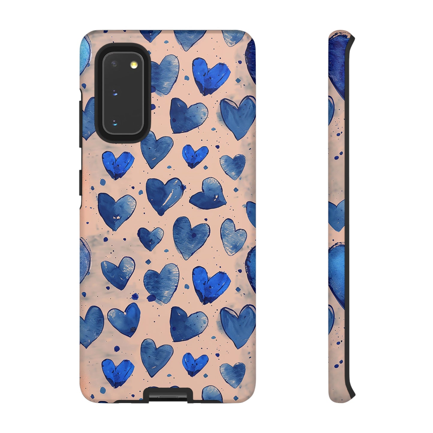 Pink and Blue Hearts Tough Phone Case