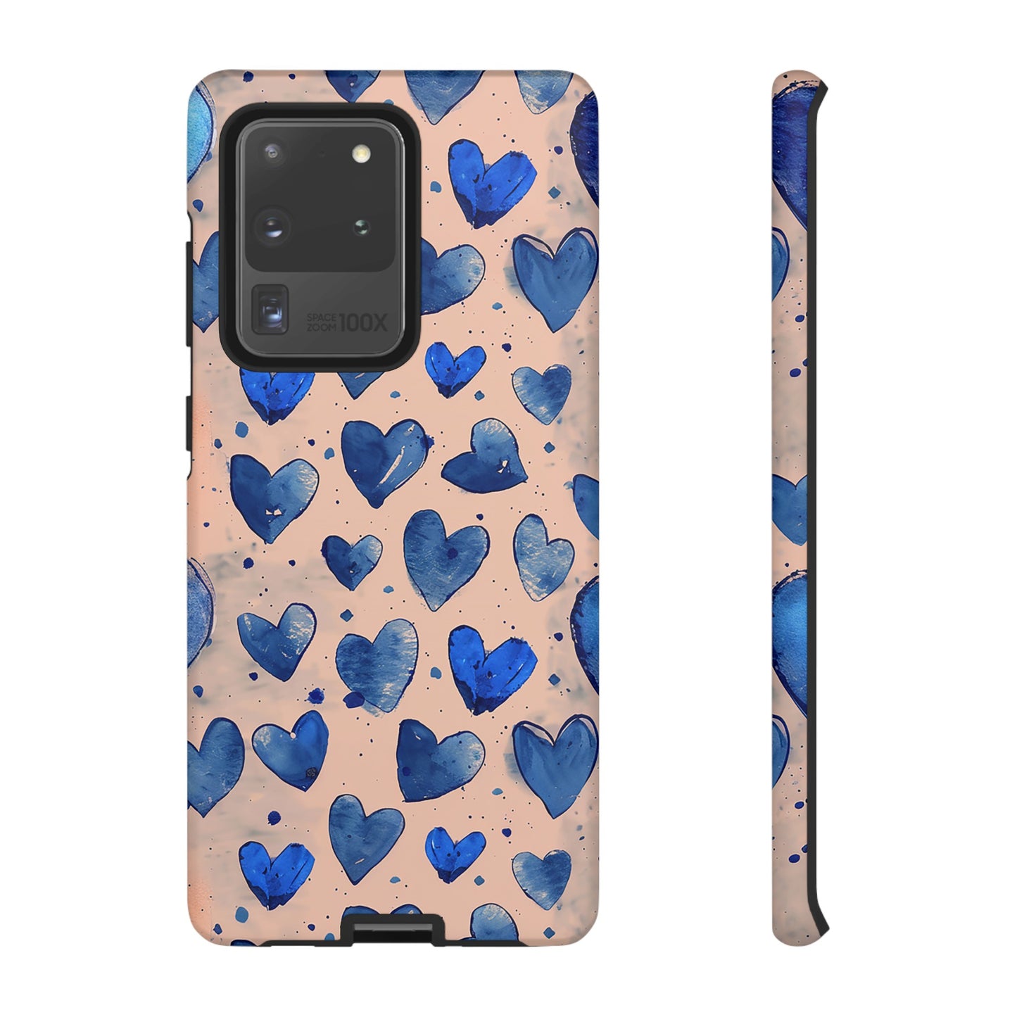 Pink and Blue Hearts Tough Phone Case