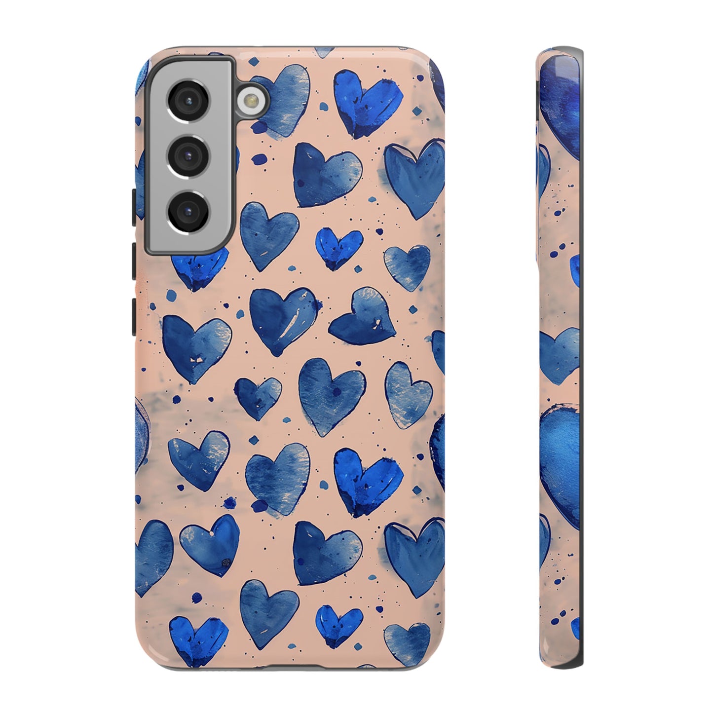 Pink and Blue Hearts Tough Phone Case