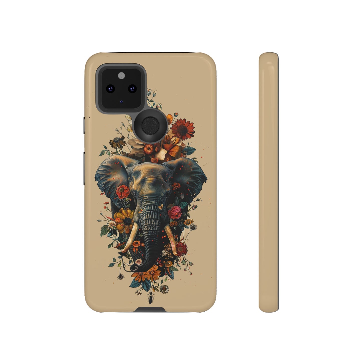 Elephant Flowers Tough Phone Case