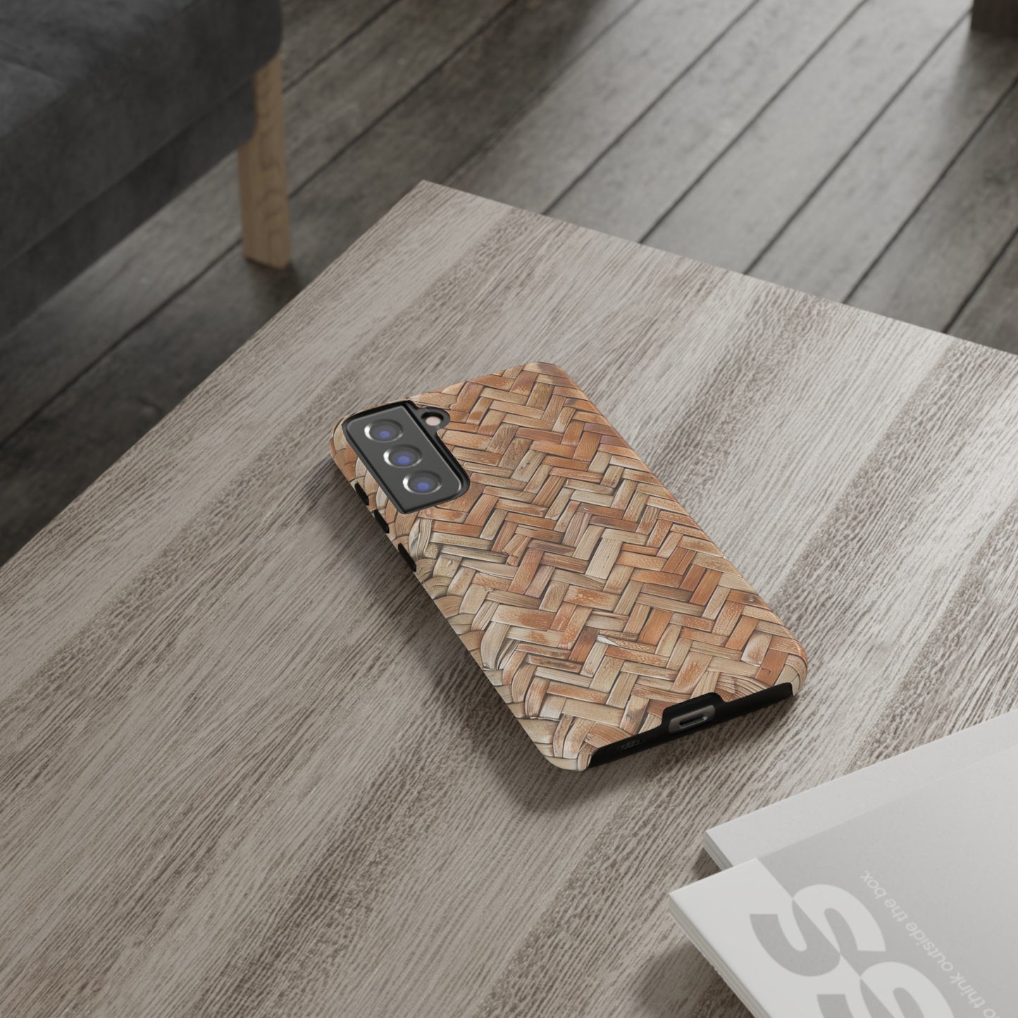 Boho Herringbone Rattan Tough Phone Case