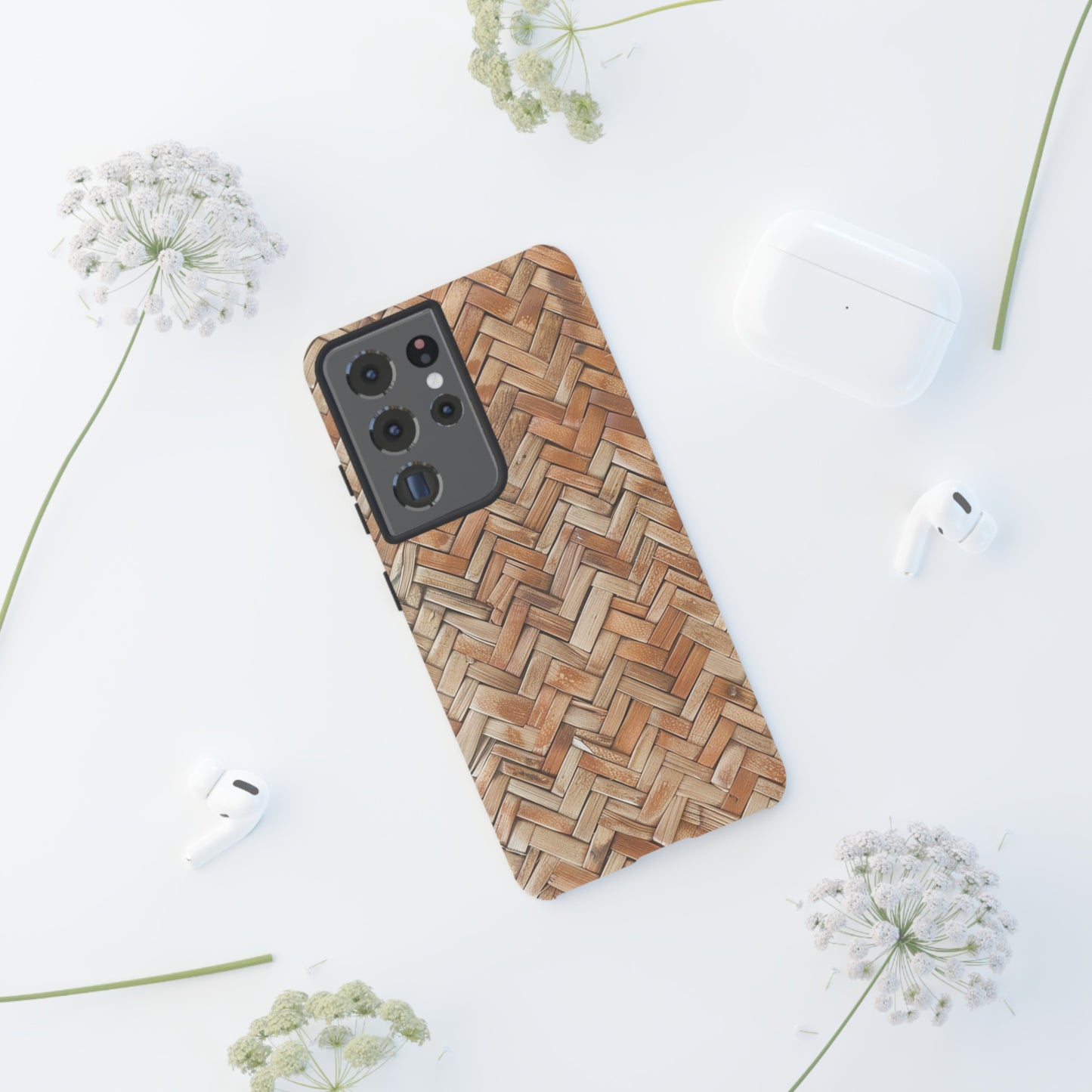 Boho Herringbone Rattan Tough Phone Case