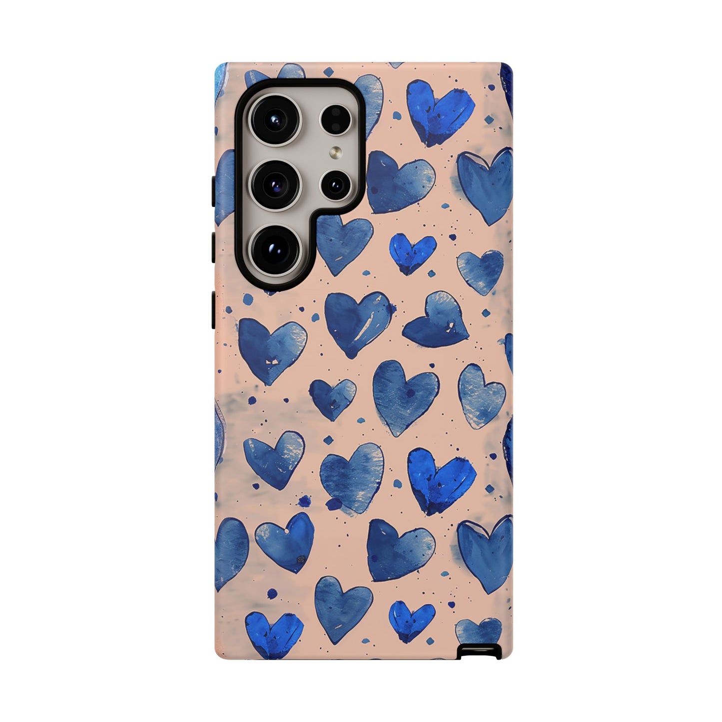 Pink and Blue Hearts Tough Phone Case