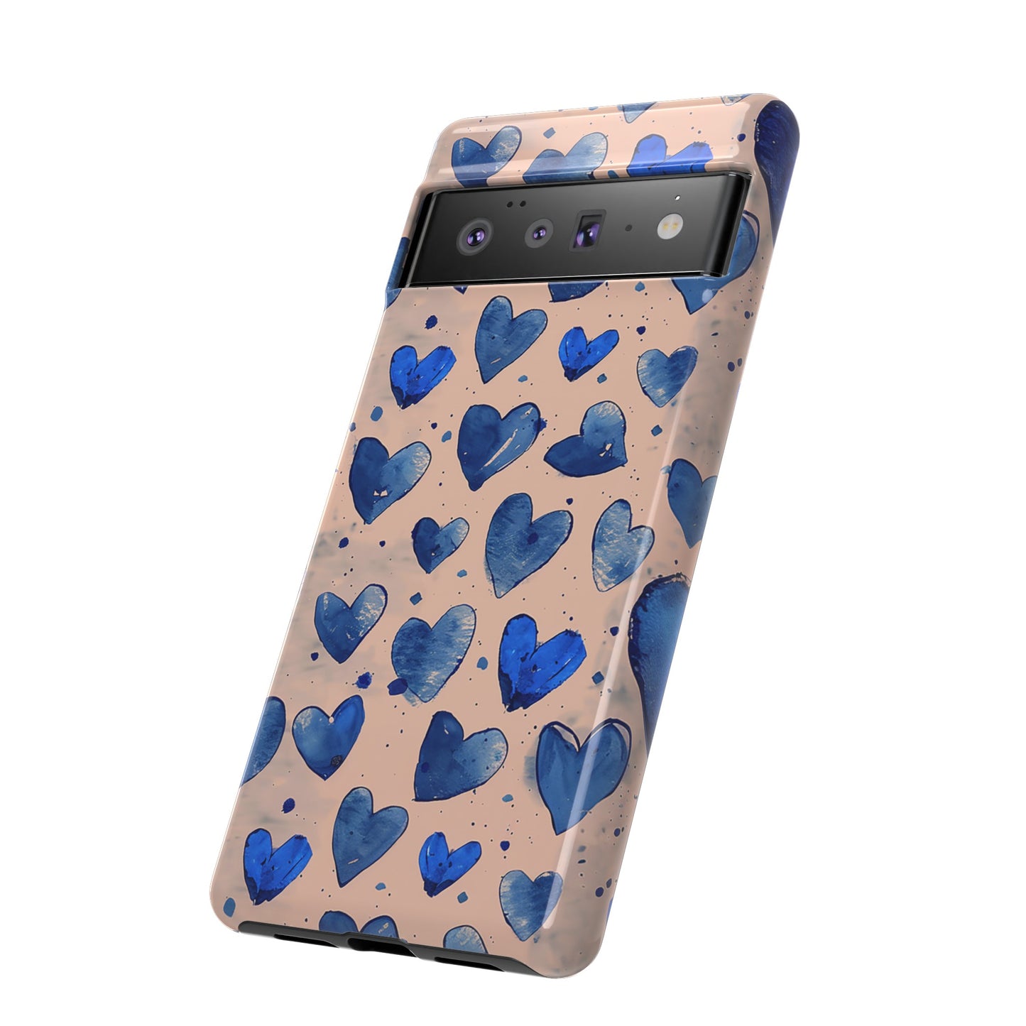 Pink and Blue Hearts Tough Phone Case