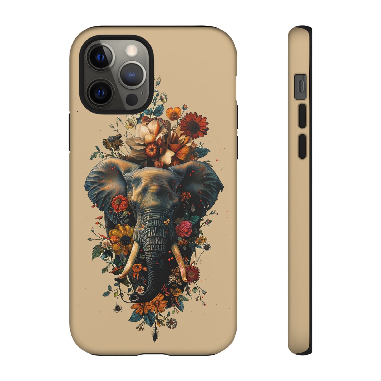 Elephant Flowers Tough Phone Case