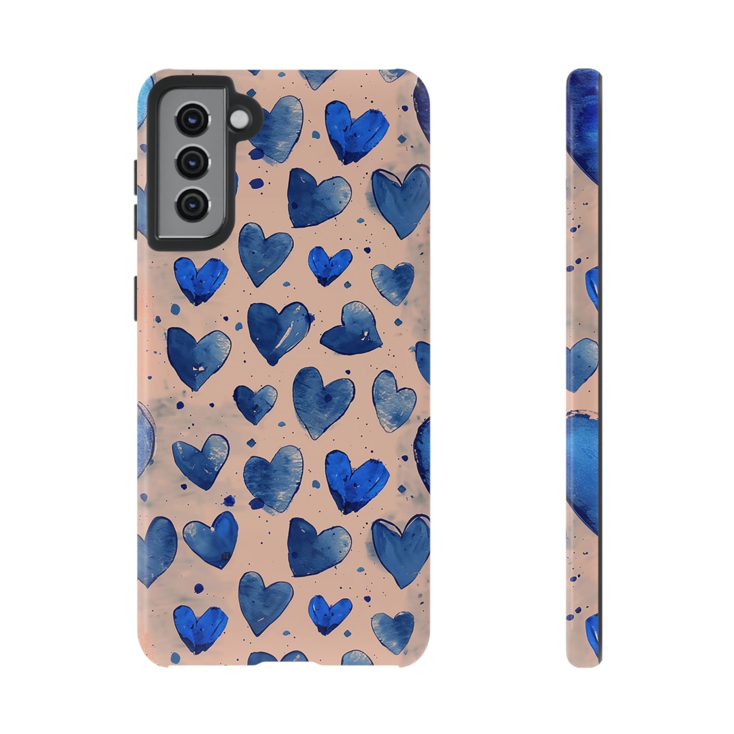 Pink and Blue Hearts Tough Phone Case