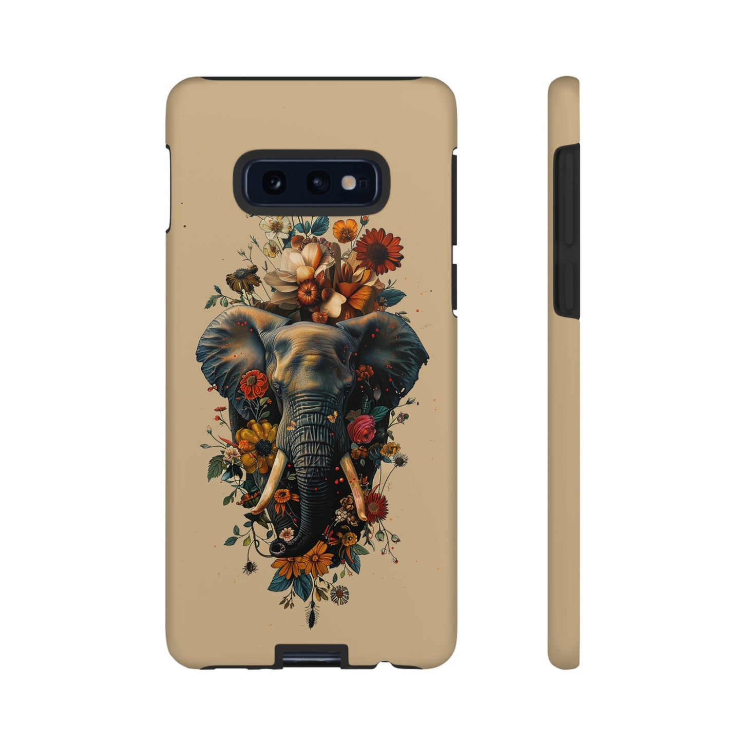 Elephant Flowers Tough Phone Case