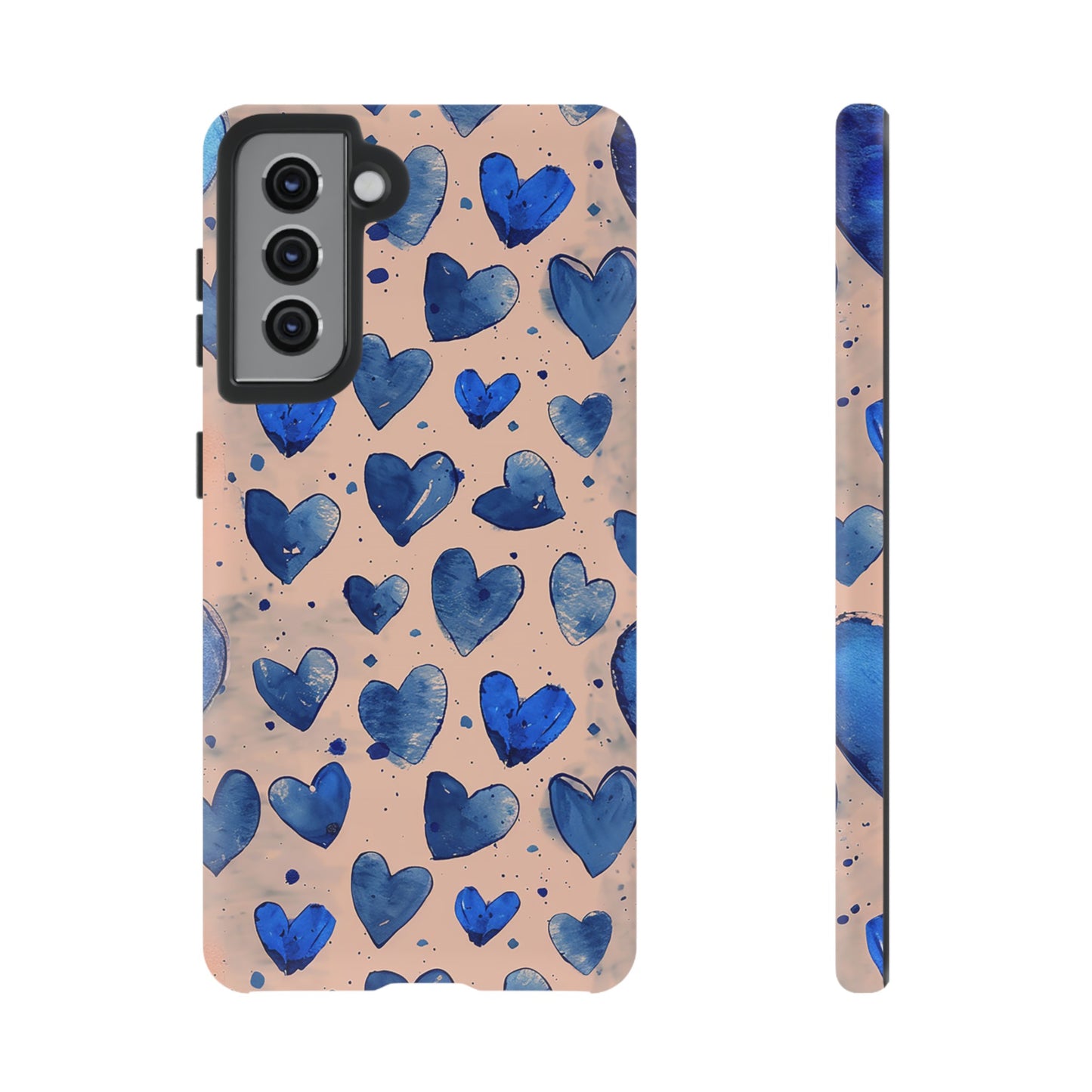 Pink and Blue Hearts Tough Phone Case