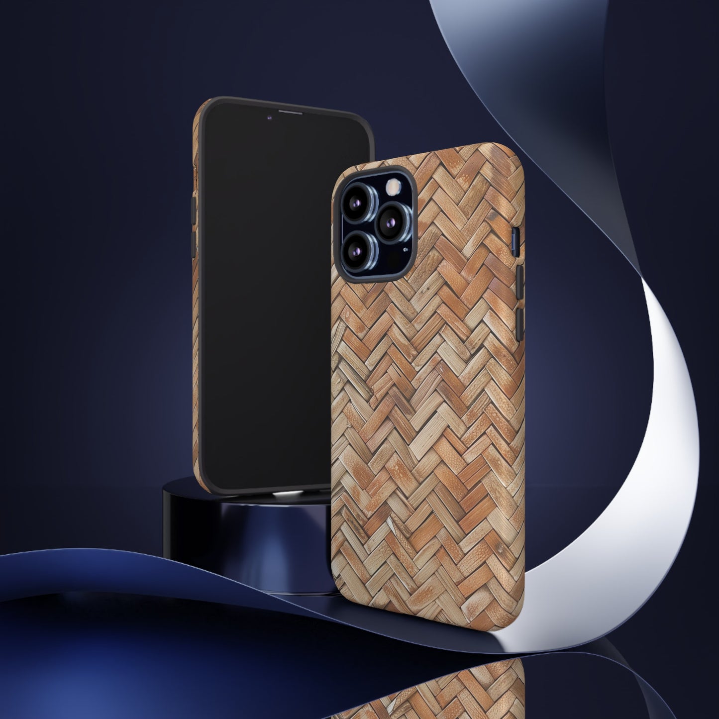 Boho Herringbone Rattan Tough Phone Case