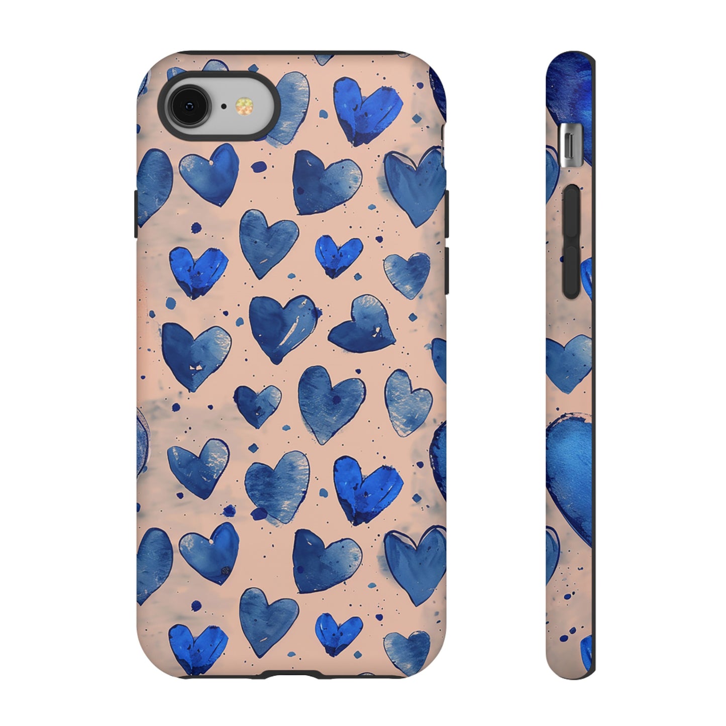 Pink and Blue Hearts Tough Phone Case