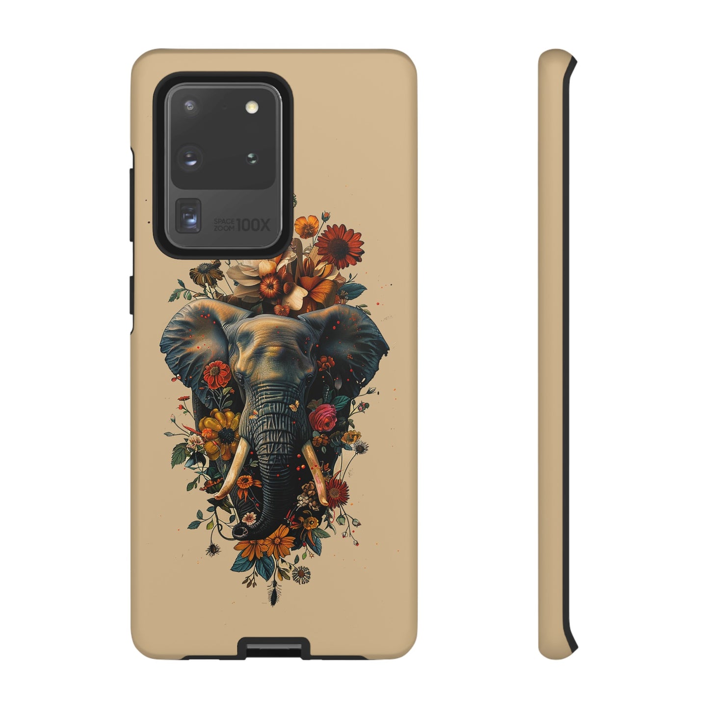 Elephant Flowers Tough Phone Case