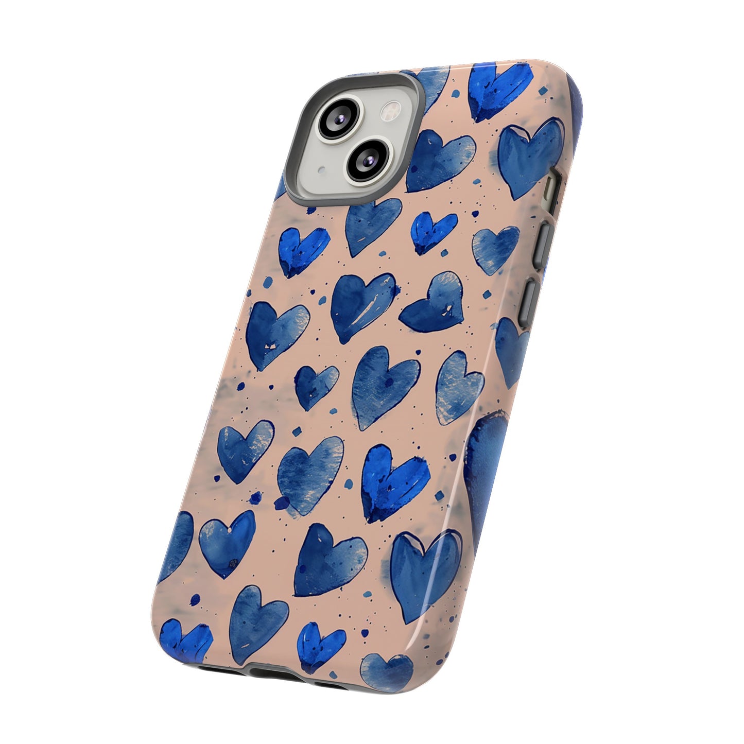 Pink and Blue Hearts Tough Phone Case