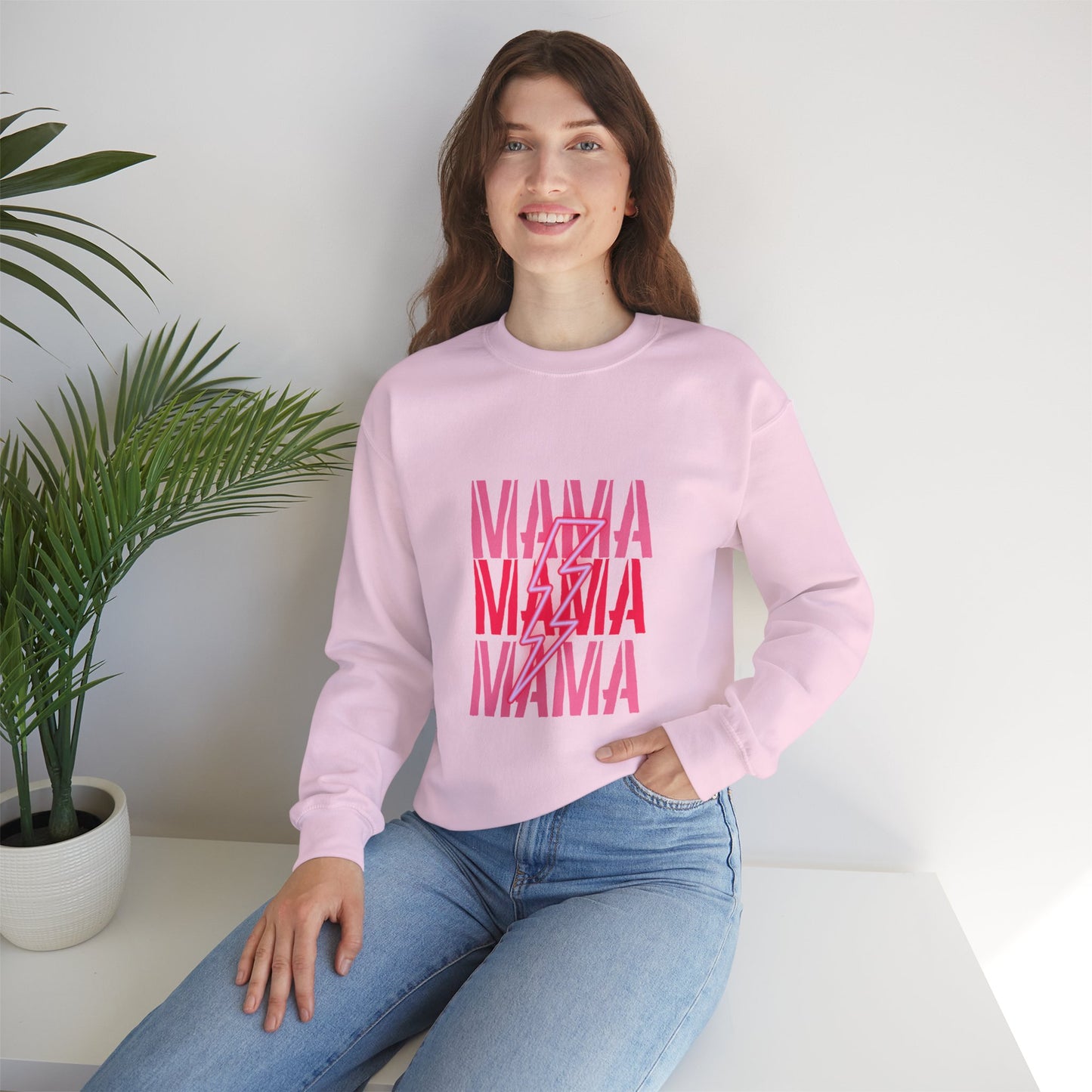 MAMA Lighting Bolt Unisex Heavy Blend™ Crewneck Sweatshirt