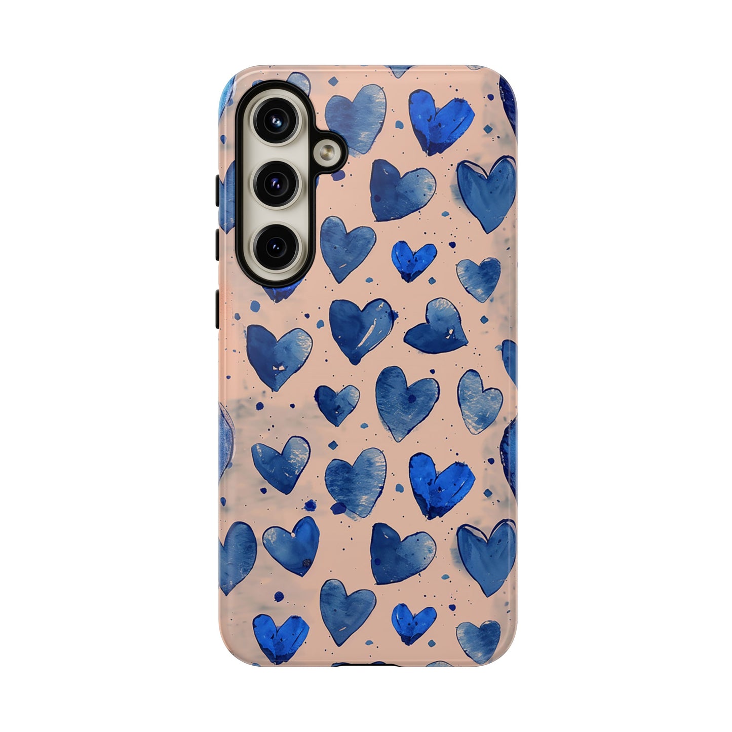 Pink and Blue Hearts Tough Phone Case