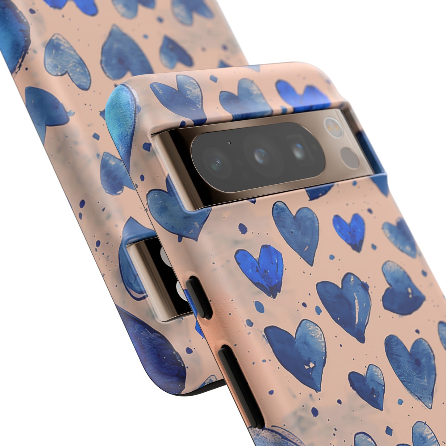 Pink and Blue Hearts Tough Phone Case