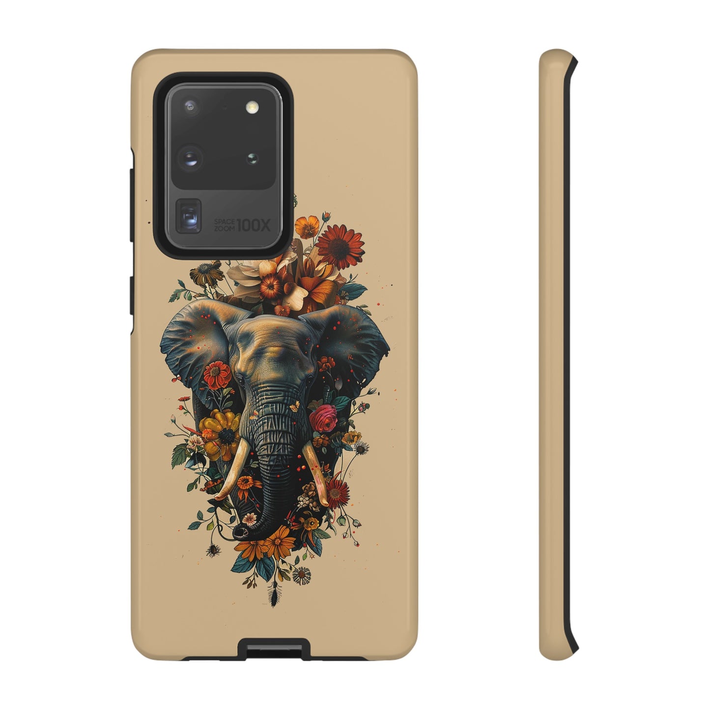 Elephant Flowers Tough Phone Case