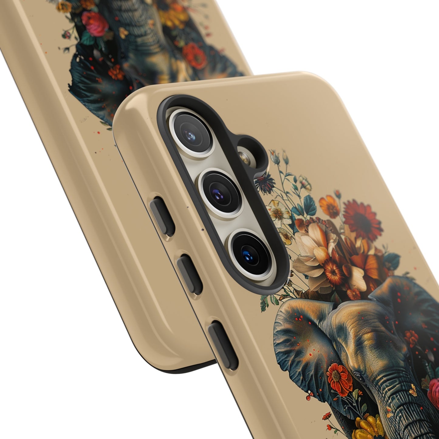 Elephant Flowers Tough Phone Case