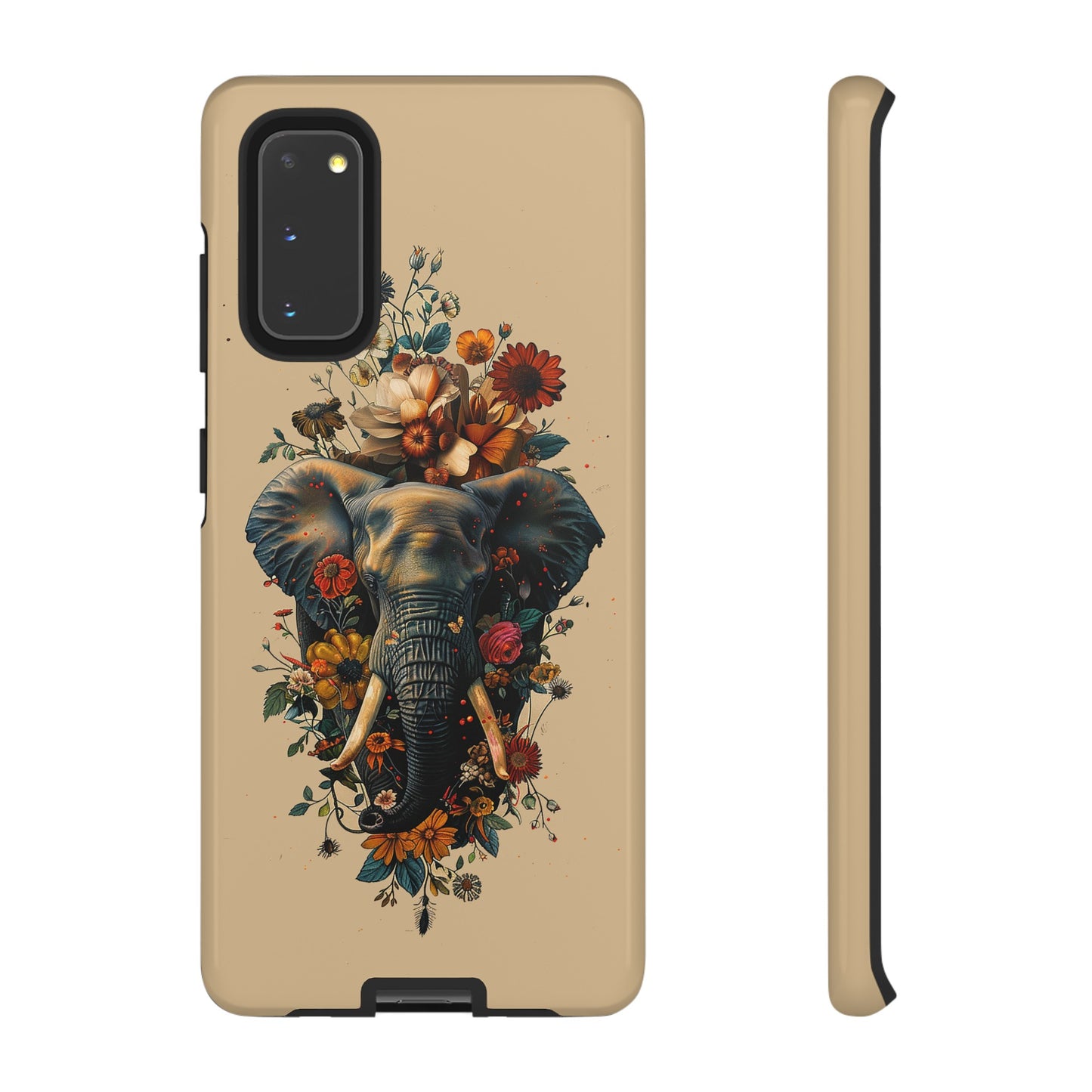 Elephant Flowers Tough Phone Case