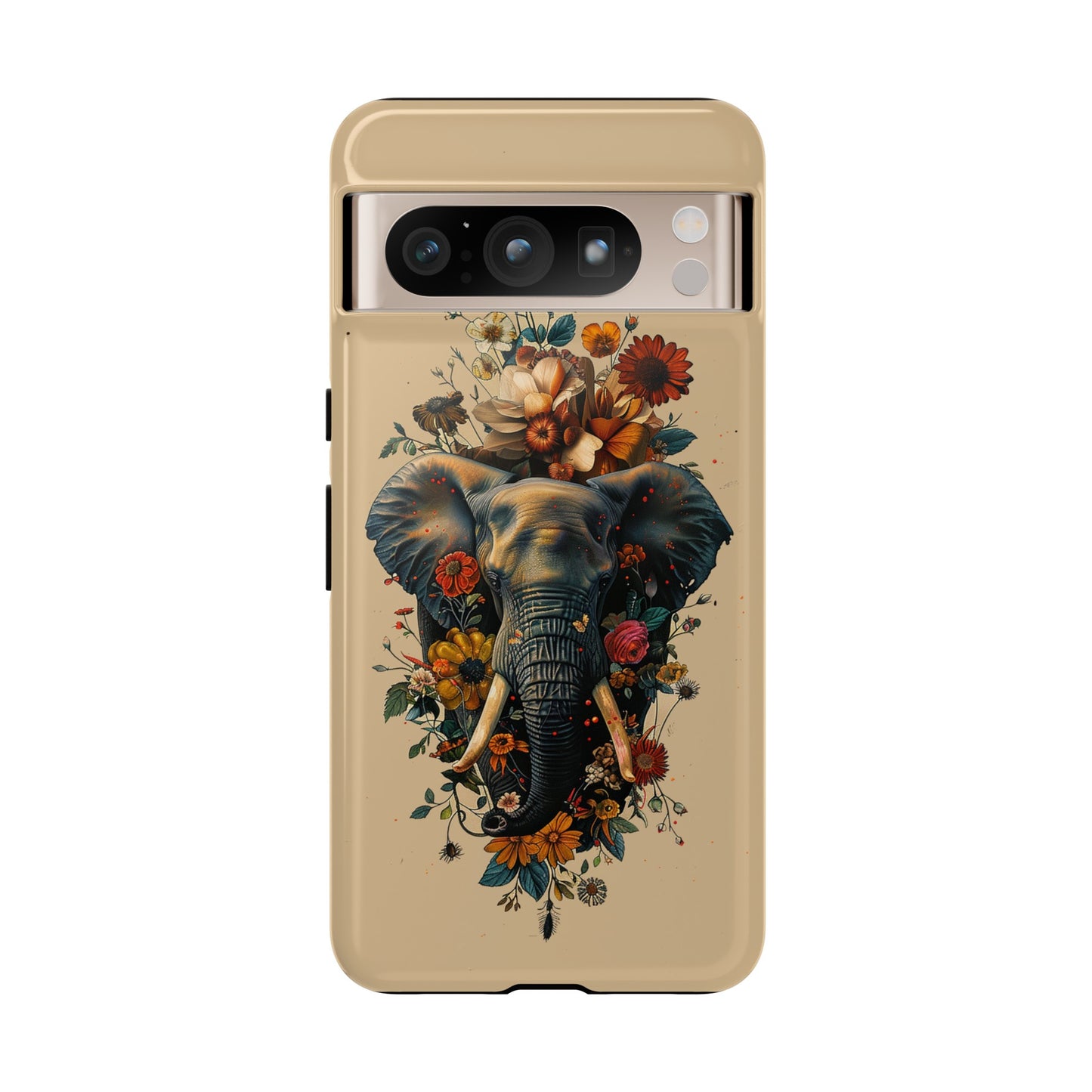 Elephant Flowers Tough Phone Case