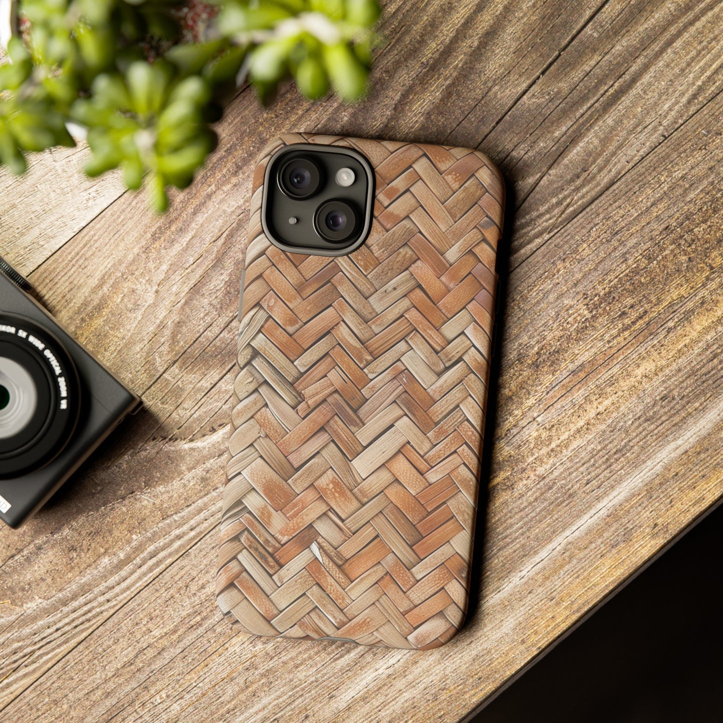 Boho Herringbone Rattan Tough Phone Case