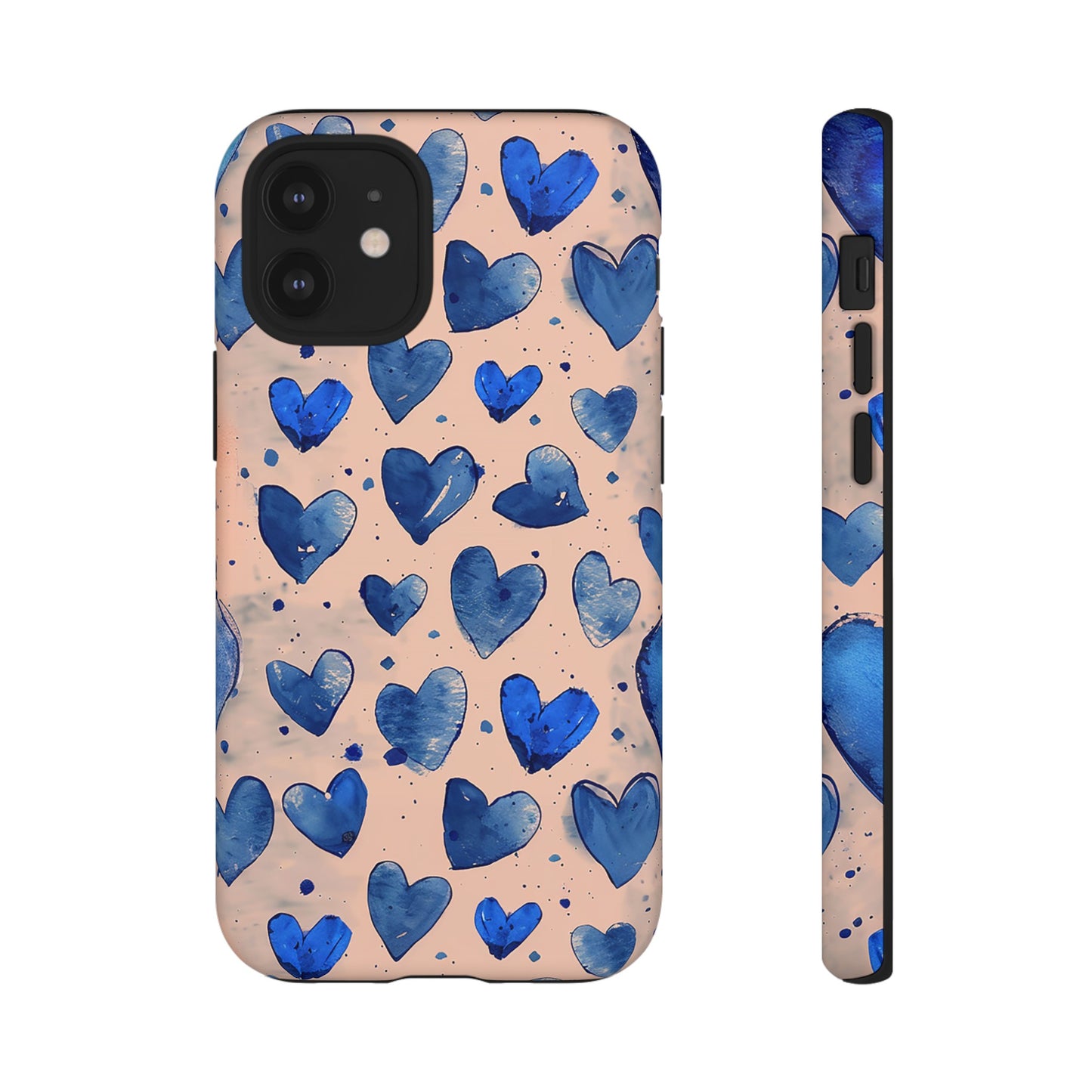 Pink and Blue Hearts Tough Phone Case