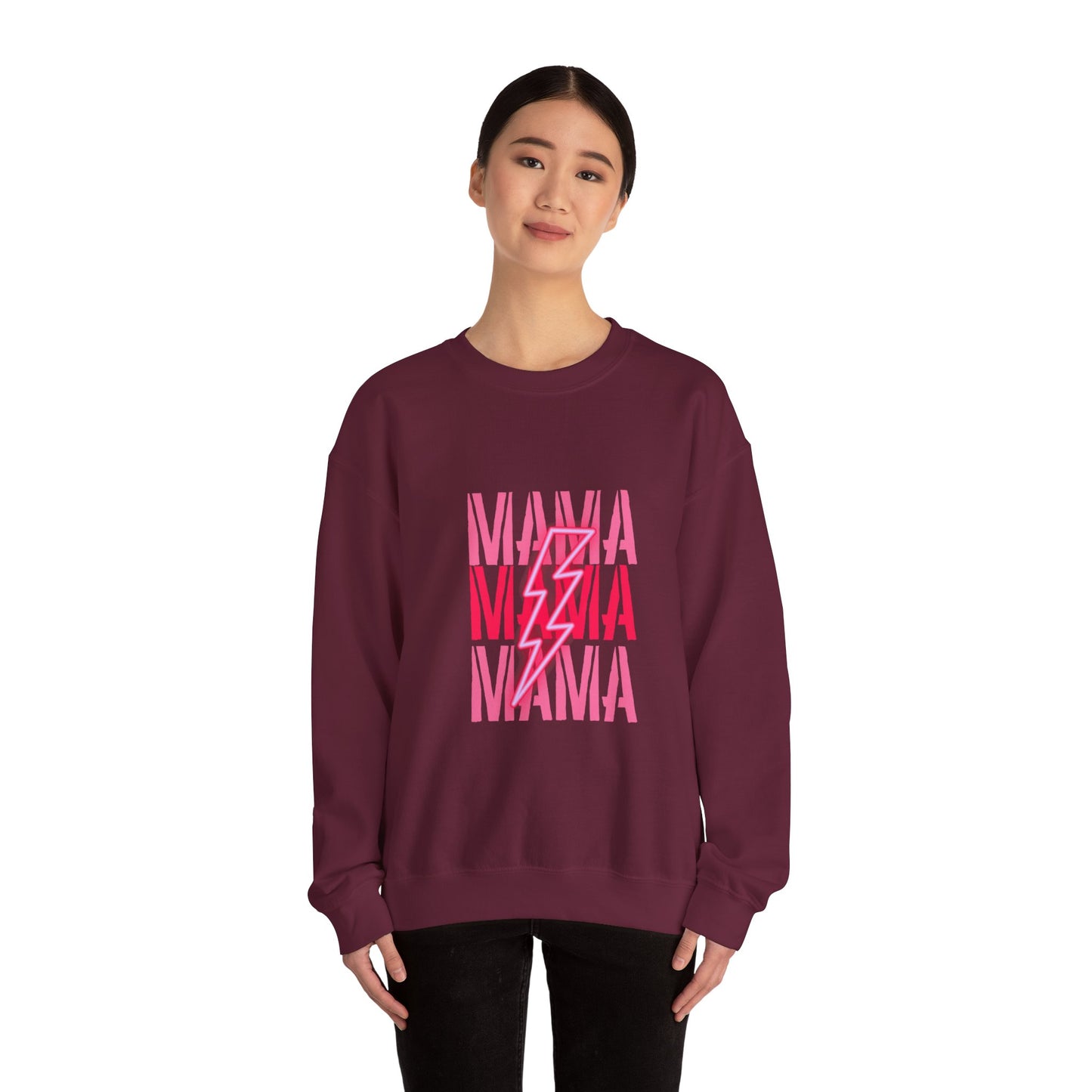 MAMA Lighting Bolt Unisex Heavy Blend™ Crewneck Sweatshirt