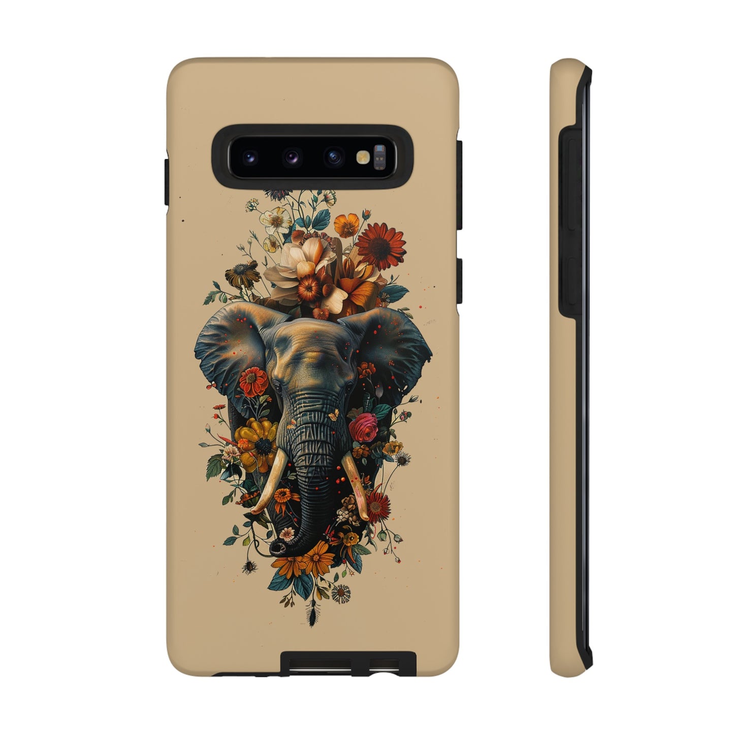 Elephant Flowers Tough Phone Case