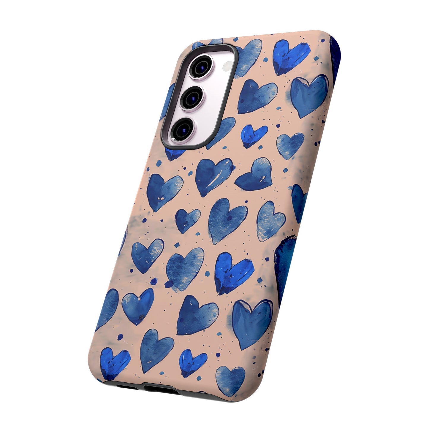 Pink and Blue Hearts Tough Phone Case