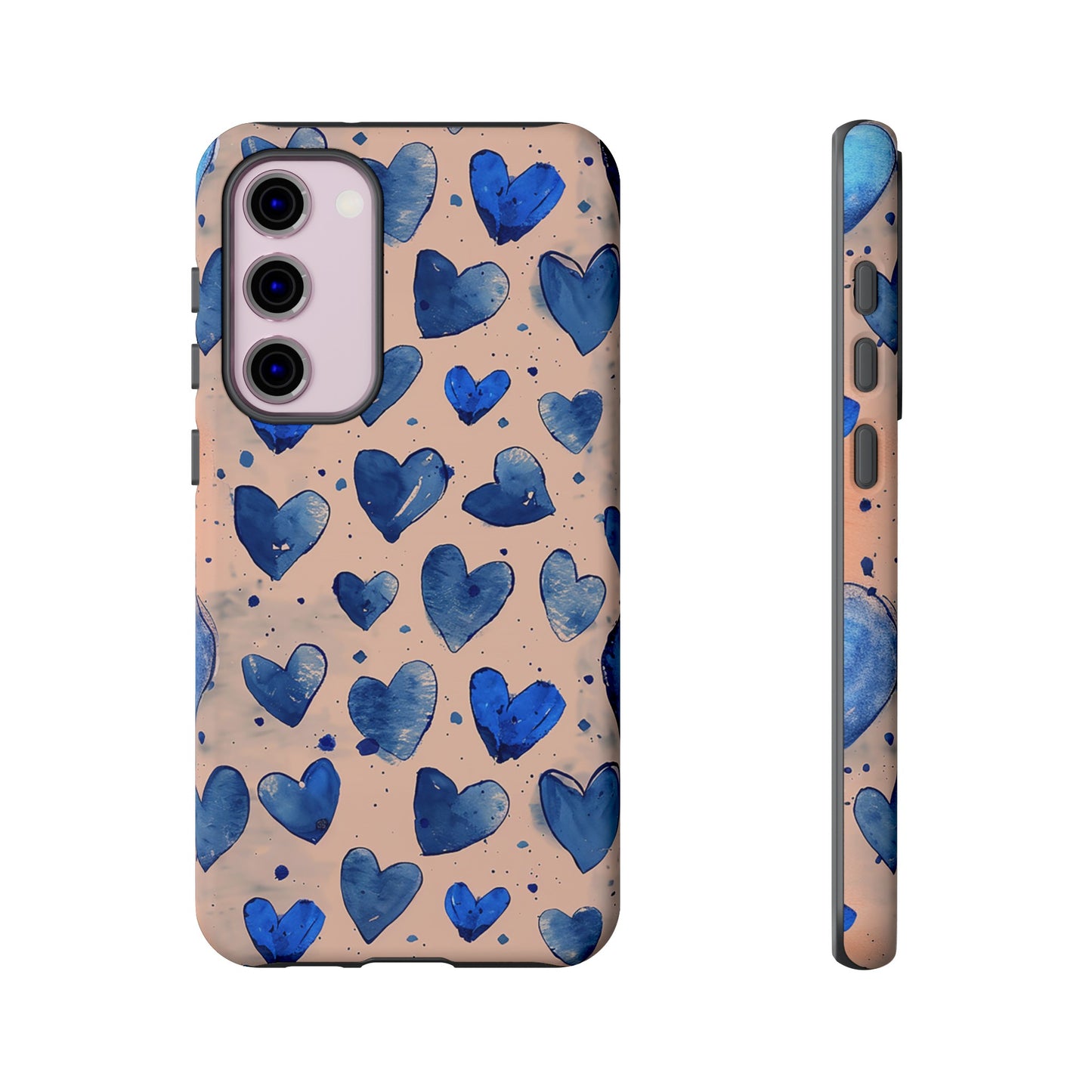 Pink and Blue Hearts Tough Phone Case