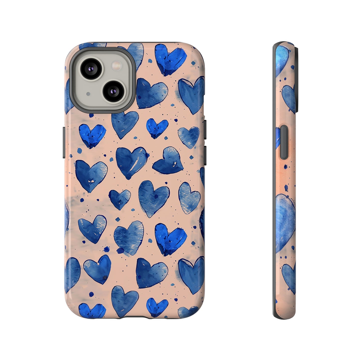 Pink and Blue Hearts Tough Phone Case